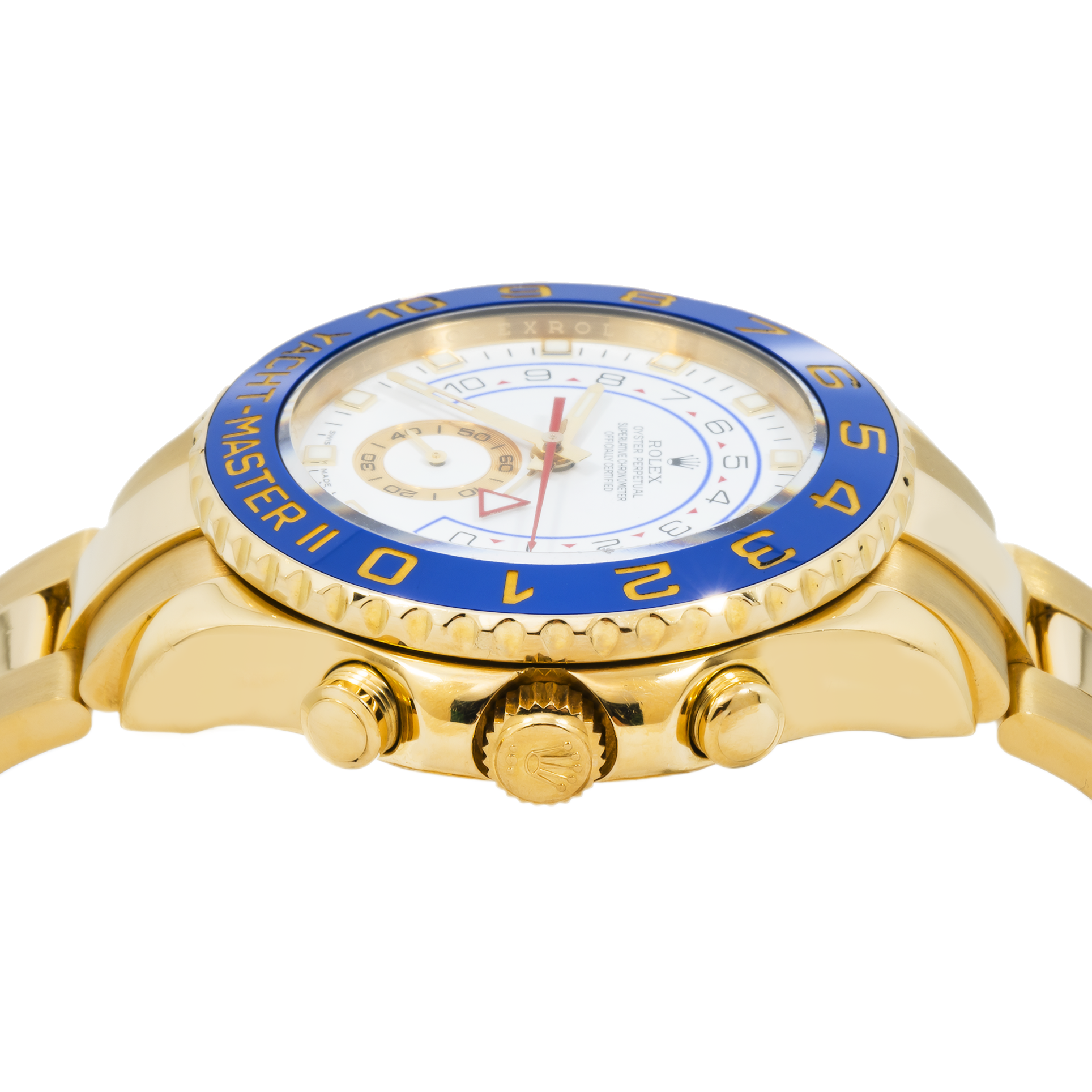Rolex Yacht-Master II 116688 44mm 18k Yellow Gold White Dial Blue Ceramic Bezel – Straight Hands (Year 2008 to 2015)-Rolex-JD Watches NY