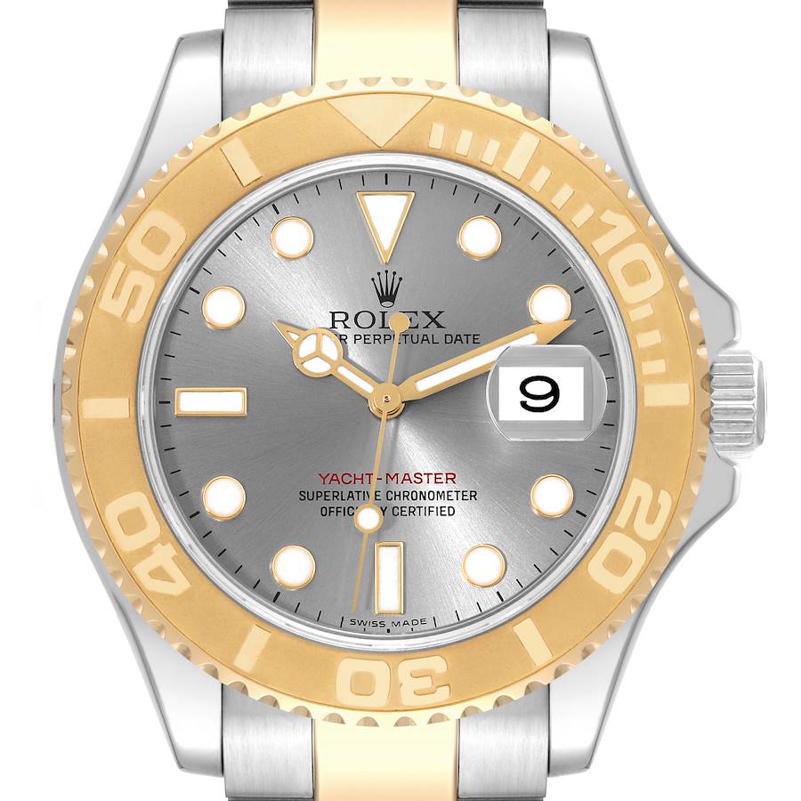 Rolex Yachtmaster 16623 Steel Yellow Gold Slate Dial Mens Watch-Rolex-JD Watches NY