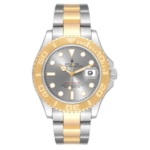 Rolex Yachtmaster 16623 Steel Yellow Gold Slate Dial Mens Watch