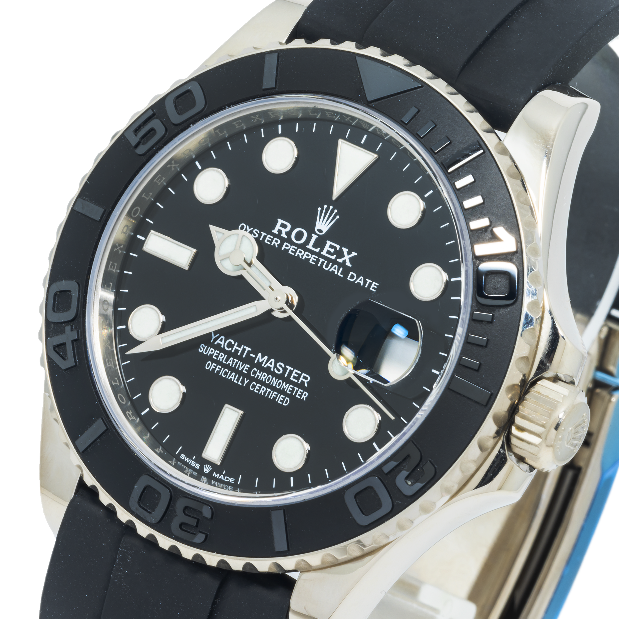 Rolex Yachtmaster White Gold Oysterflex Bracelet Mens Watch 226659-Rolex-JD Watches NY