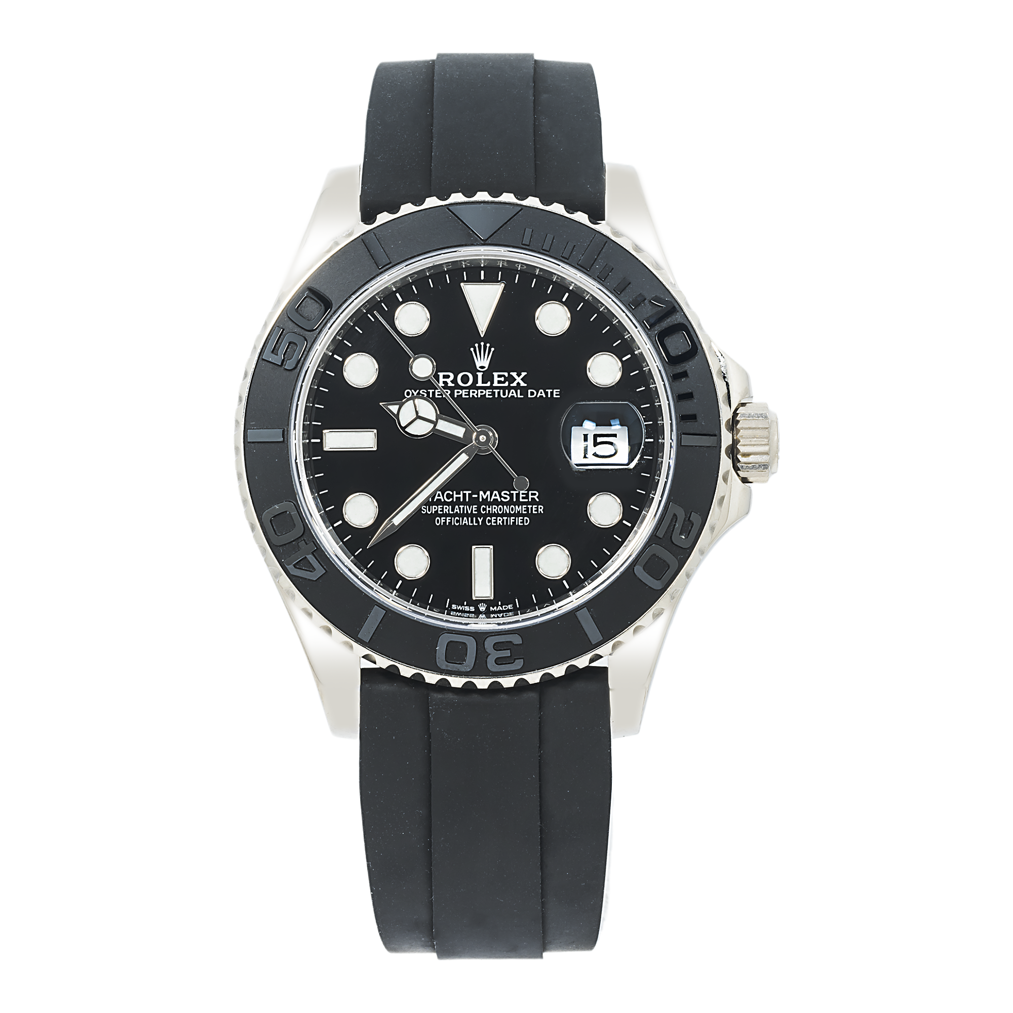 Rolex Yachtmaster White Gold Oysterflex Bracelet Mens Watch 226659-Rolex-JD Watches NY