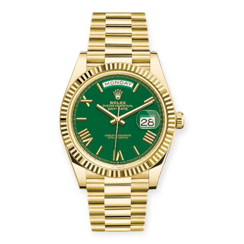 Rolex Day-Date 40 President 228238 – Green Roman Dial | 18K Yellow Gold