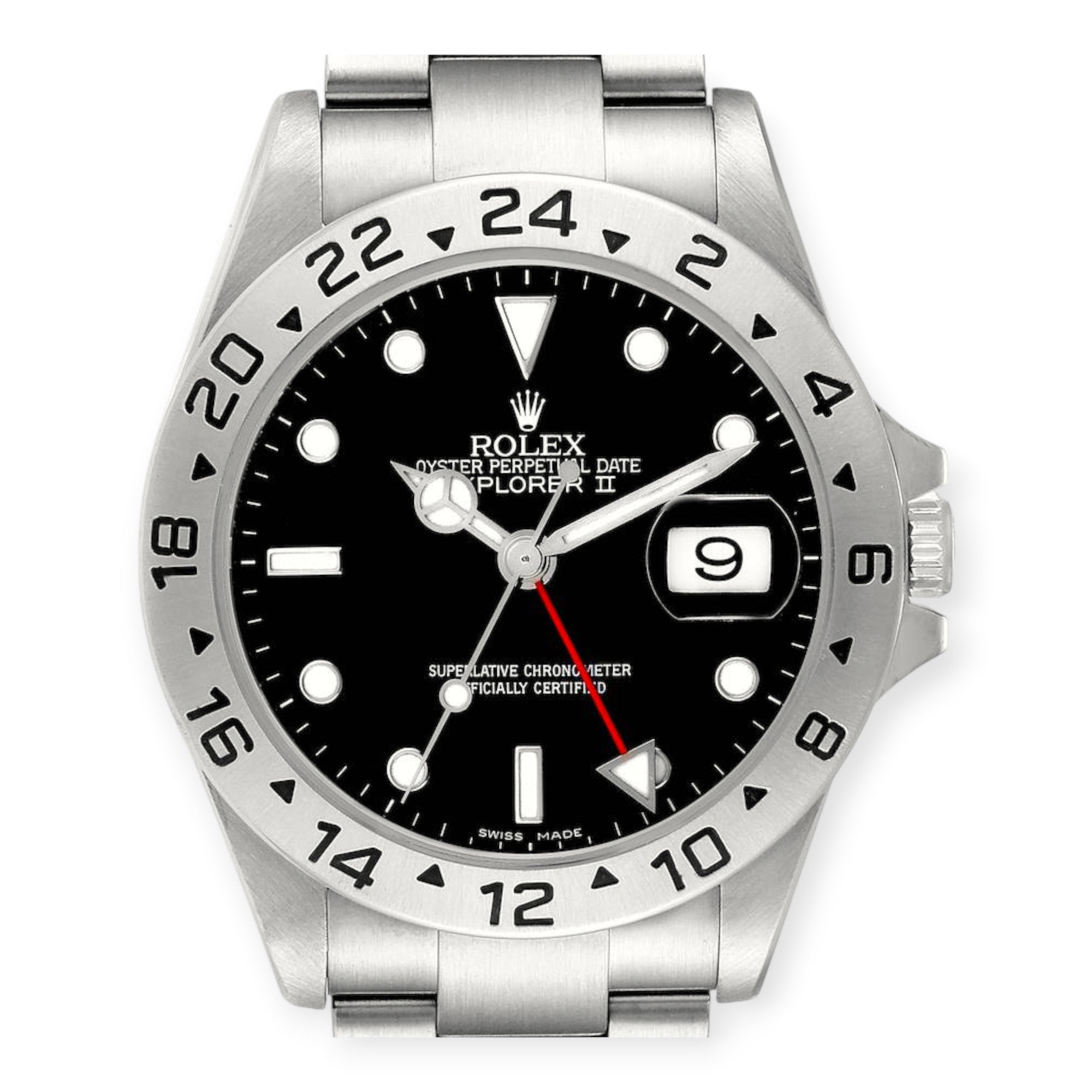 Stainless Steel Rolex Explorer II 16570 40mm Black Dial Watch-Rolex-JD Watches NY