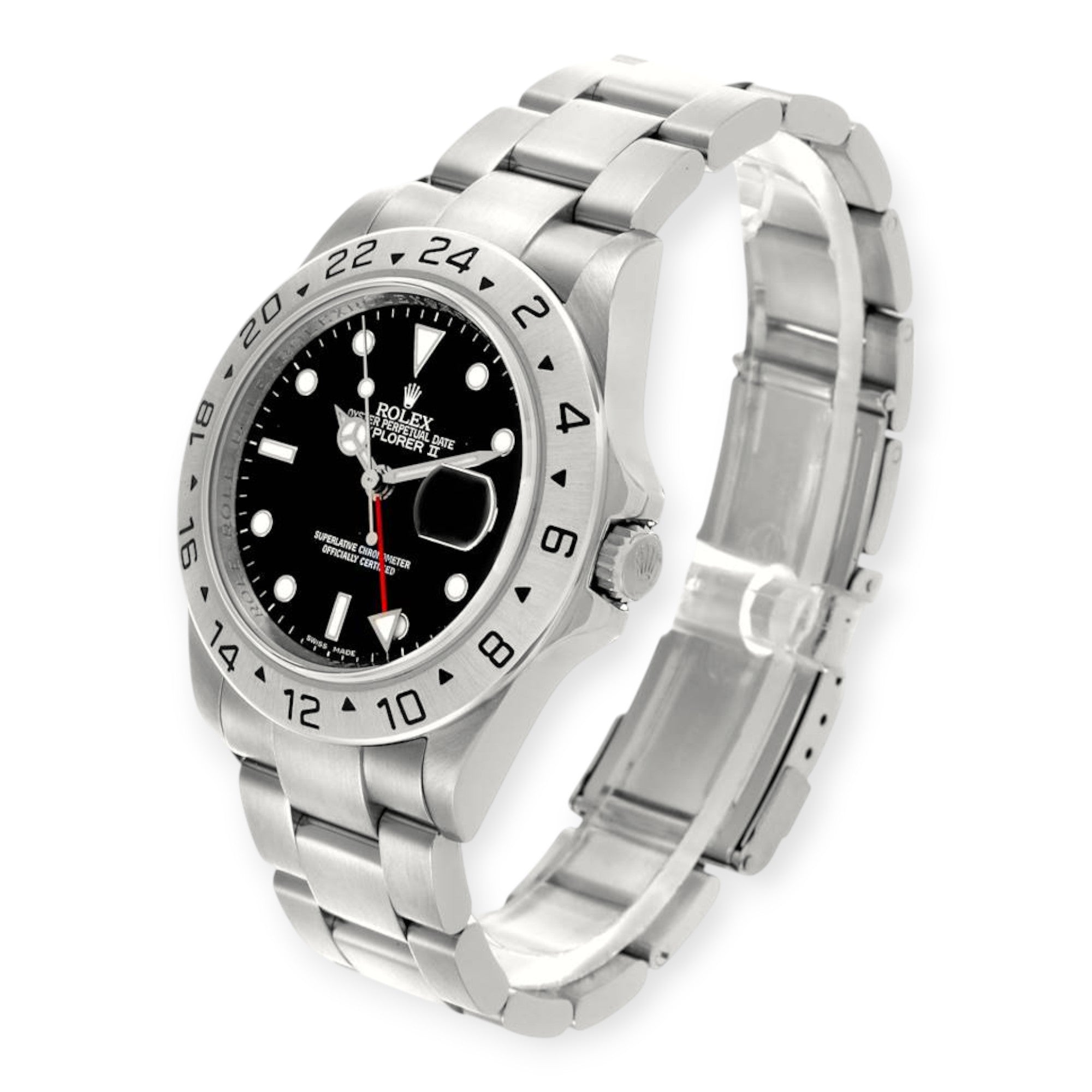 Stainless Steel Rolex Explorer II 16570 40mm Black Dial Watch-Rolex-JD Watches NY