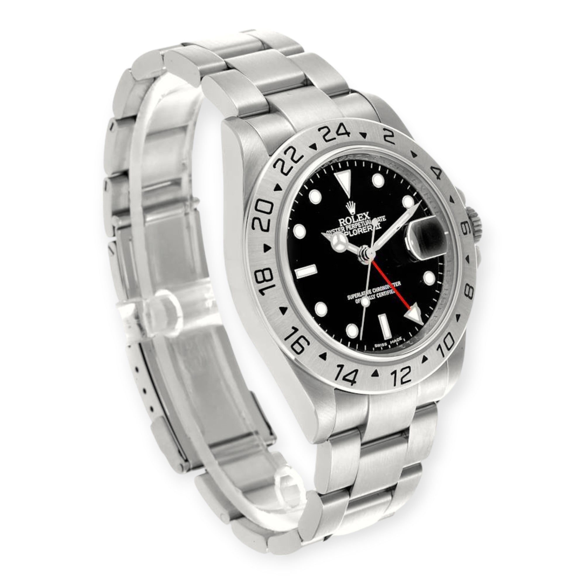 Stainless Steel Rolex Explorer II 16570 40mm Black Dial Watch-Rolex-JD Watches NY