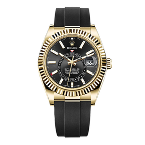 Rolex Sky-Dweller 326238 Yellow Gold Black Dial Oysterflex 42mm