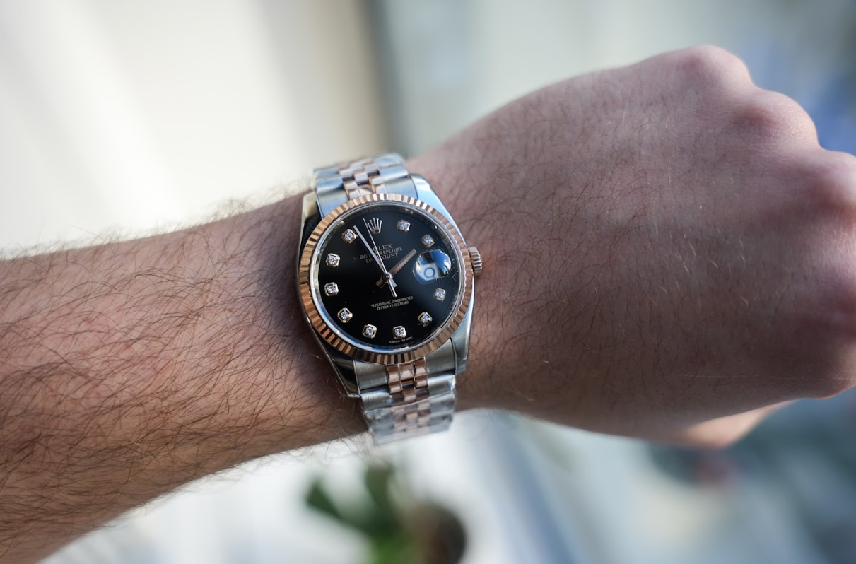 Rolex Datejust 36mm Ref. 116231 Black Diamond Dial Mens Watch