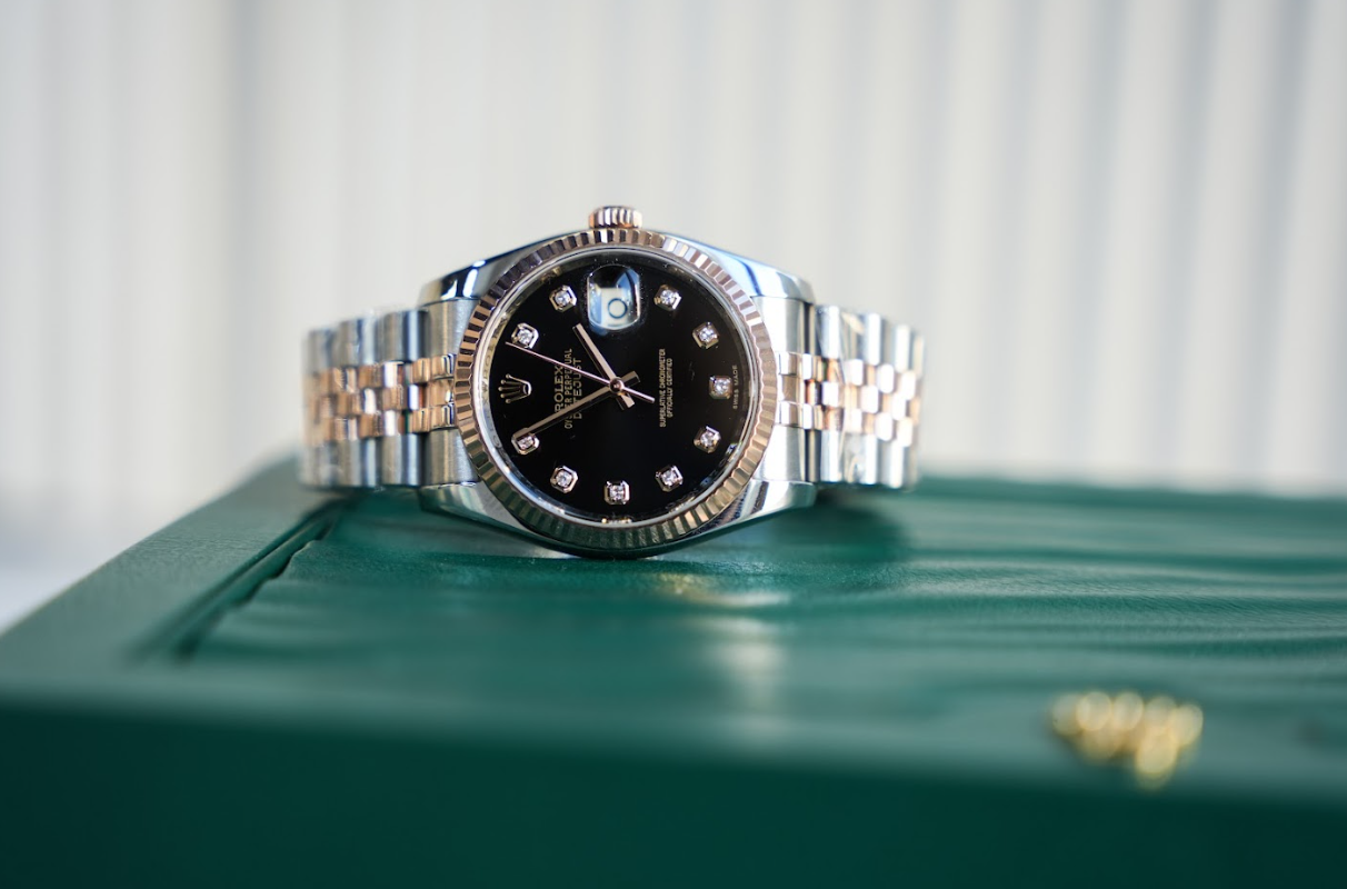 Rolex Datejust 36mm Ref. 116231 Black Diamond Dial Mens Watch