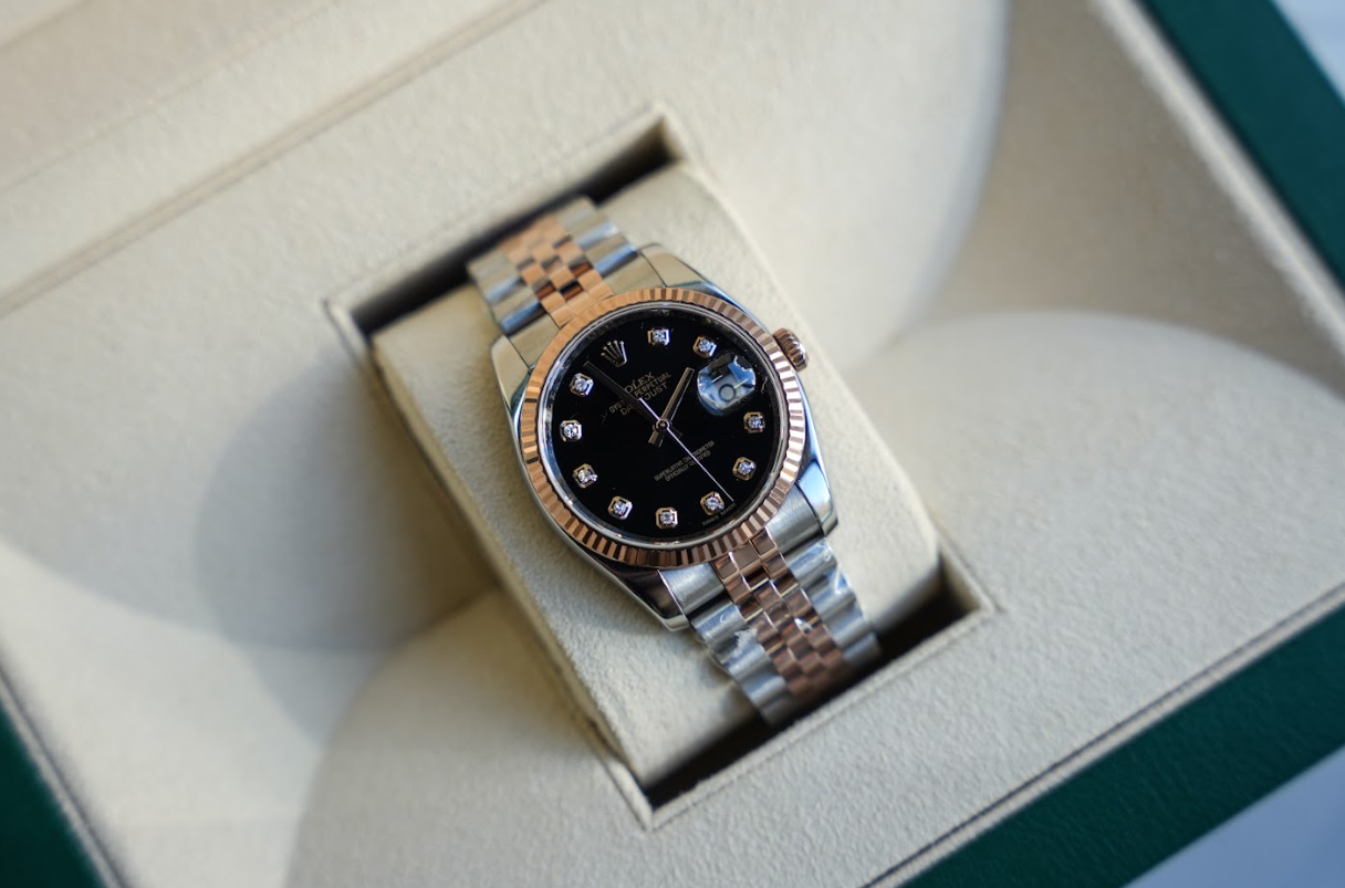 Rolex Datejust 36mm Ref. 116231 Black Diamond Dial Mens Watch