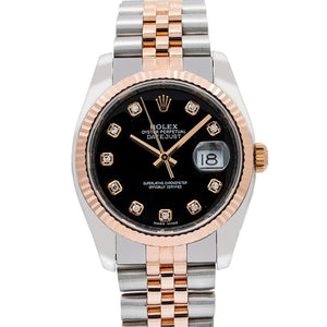Rolex Datejust 36mm Ref. 116231 Black Diamond Dial Mens Watch