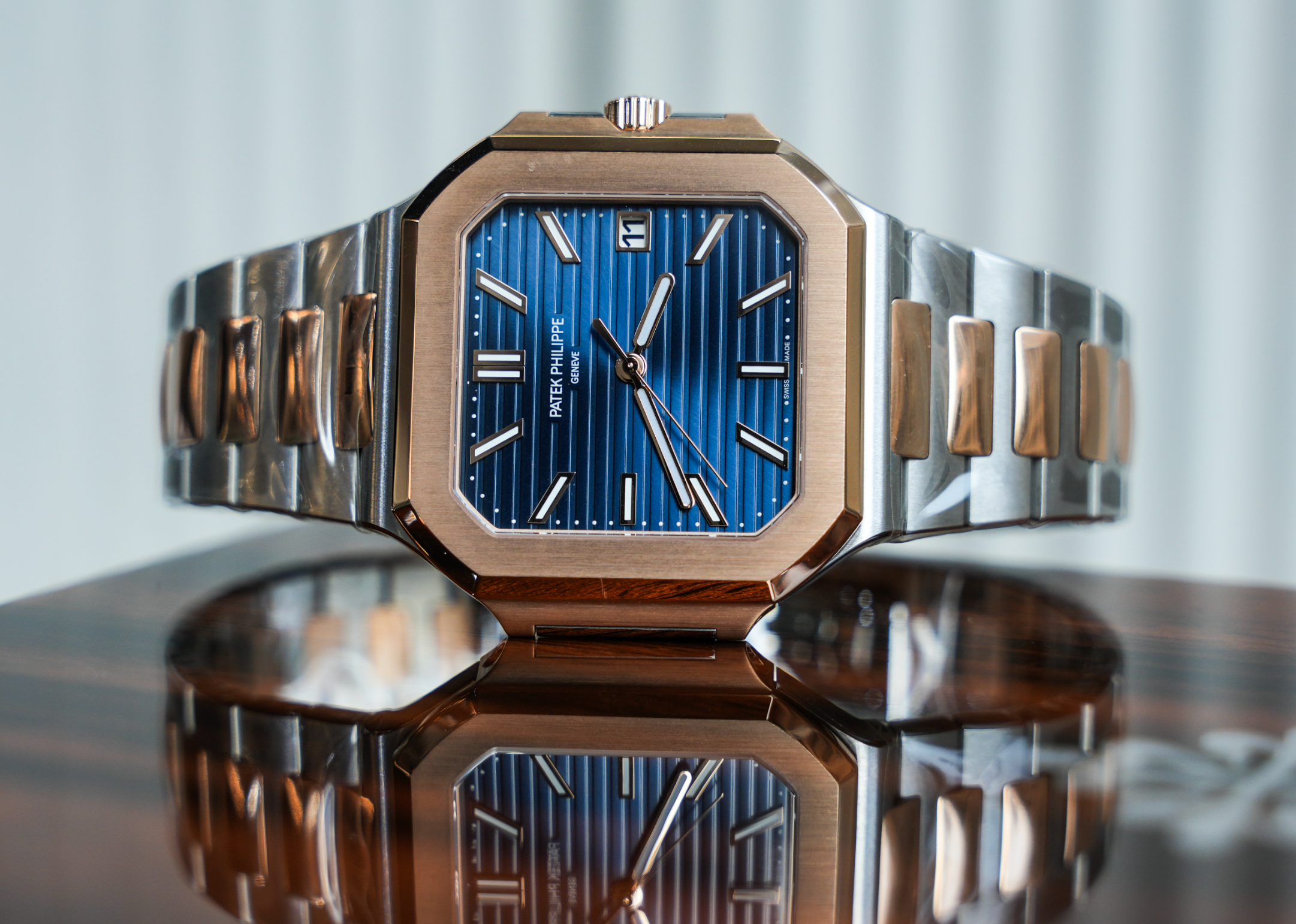 Patek Philippe Cubitus – Stainless Steel & Rose Gold Blue Dial Ref. 5821/1AR-001-Patek Philippe-JD Watches NY