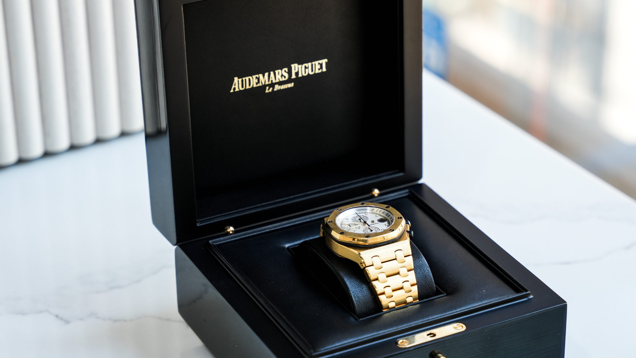 Audemars Piguet Royal Oak Chronograph 39MM White Dial With Yellow Gold Bracelet - 26022BA-Audemars Piguet-JD Watches NY