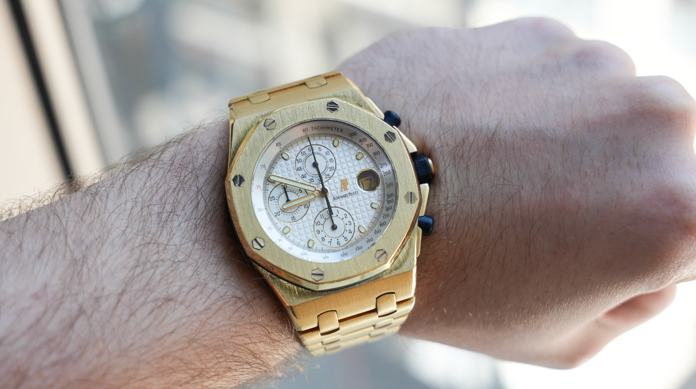 Audemars Piguet Royal Oak Chronograph 39MM White Dial With Yellow Gold Bracelet - 26022BA-Audemars Piguet-JD Watches NY