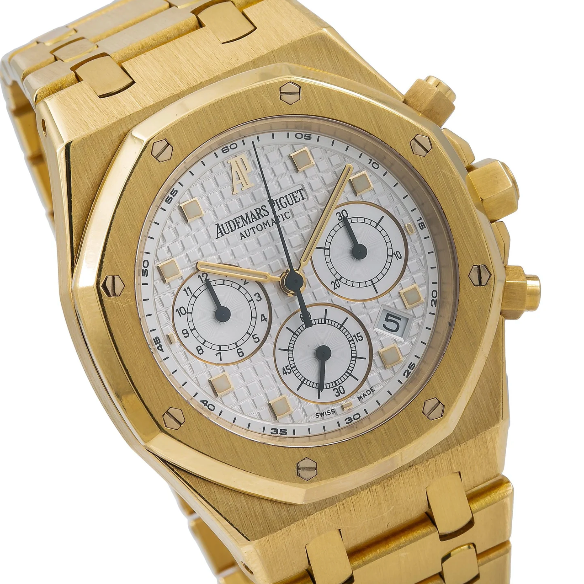Audemars Piguet Royal Oak Chronograph 39MM White Dial With Yellow Gold Bracelet - 26022BA-Audemars Piguet-JD Watches NY