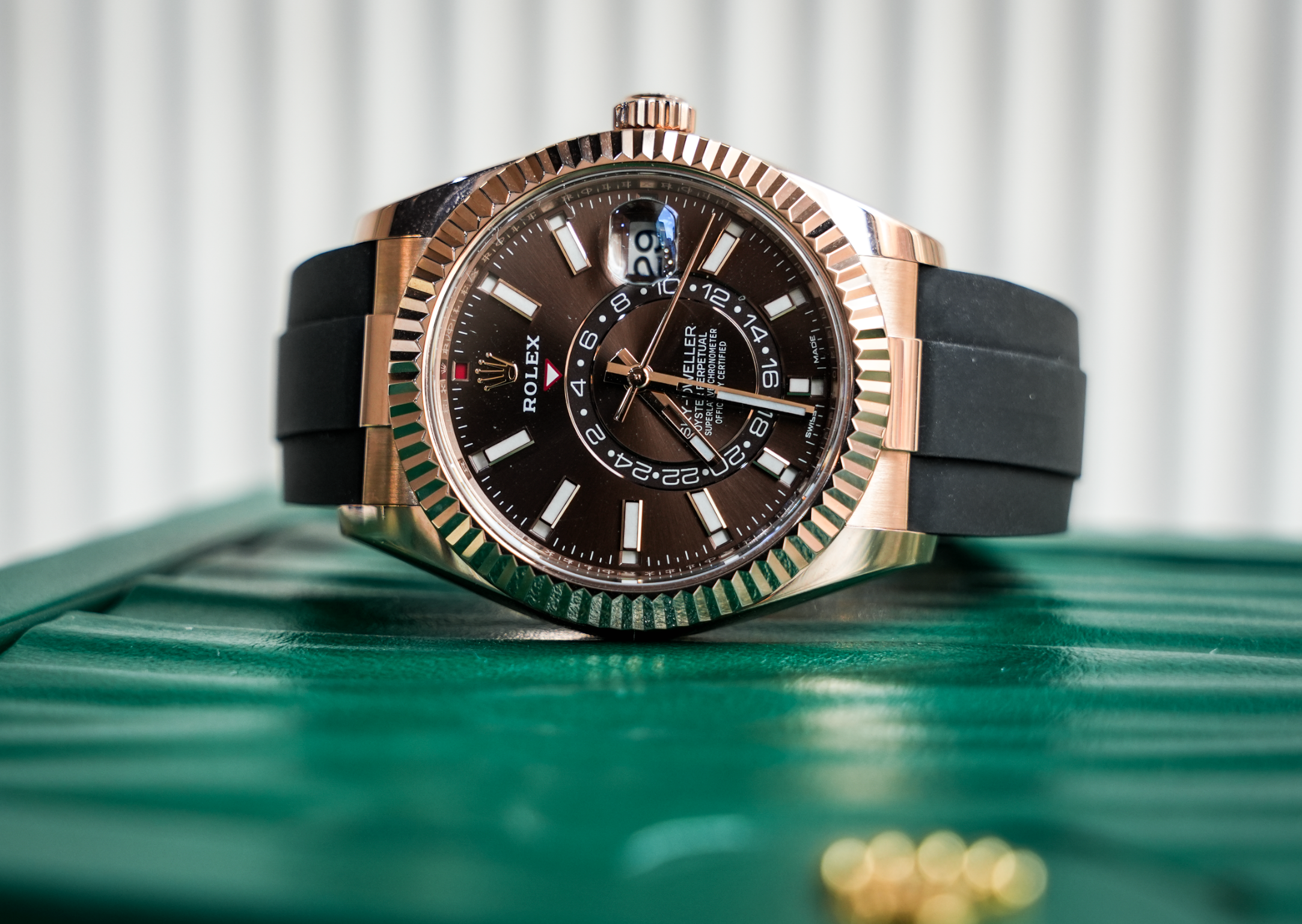 Rolex Sky-Dweller – Everose Gold Chocolate Dial on Oysterflex Ref. 336235-Rolex-JD Watches NY