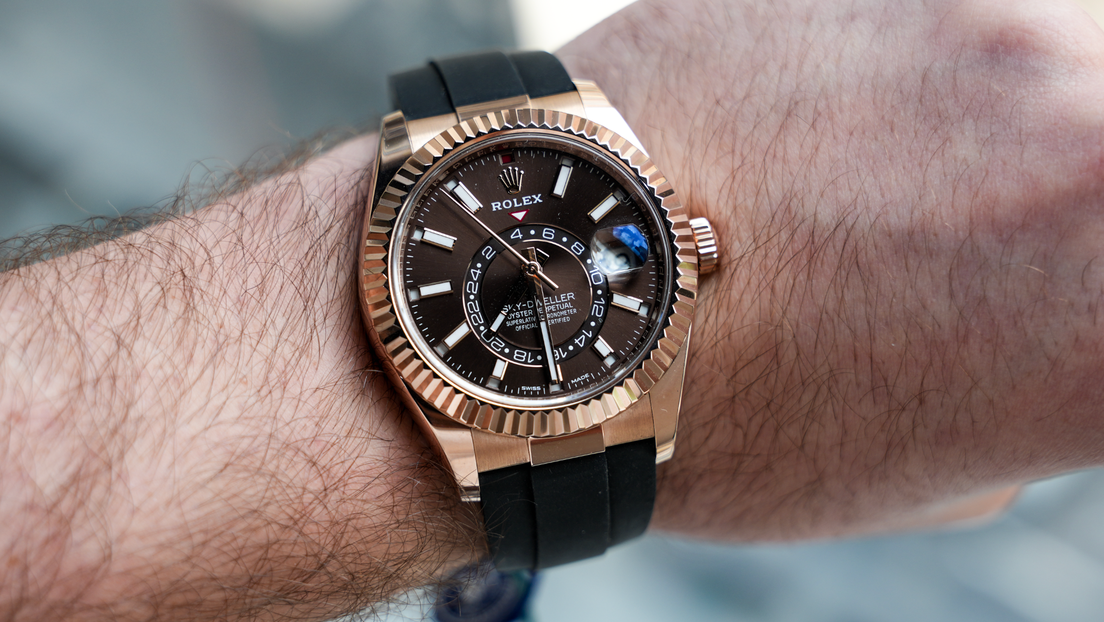 Rolex Sky-Dweller – Everose Gold Chocolate Dial on Oysterflex Ref. 336235-Rolex-JD Watches NY
