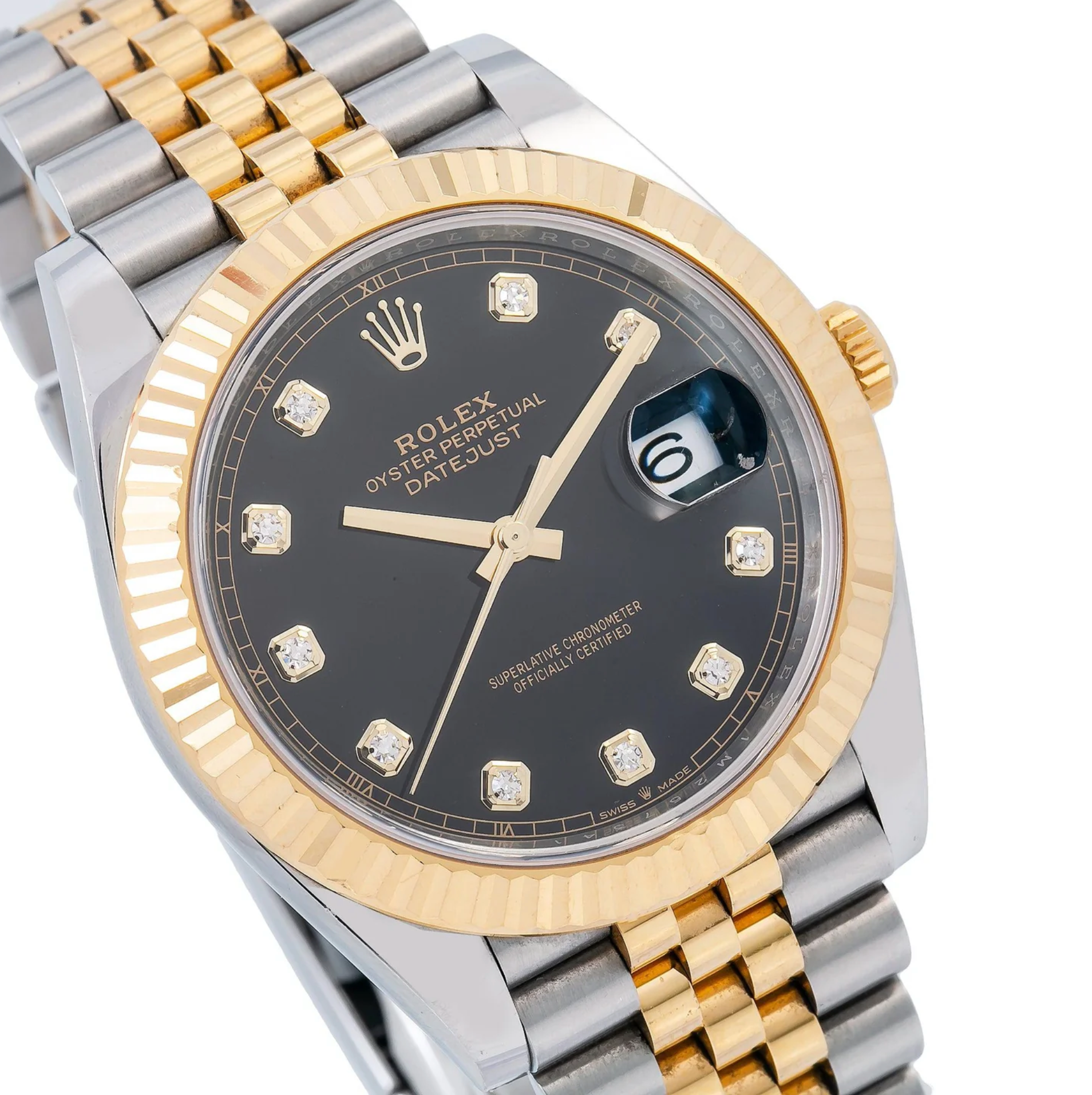 Rolex Datejust 41 – Two-Tone Yellow Rolesor with Black Diamond Dial and Jubilee Bracelet Ref. 126333