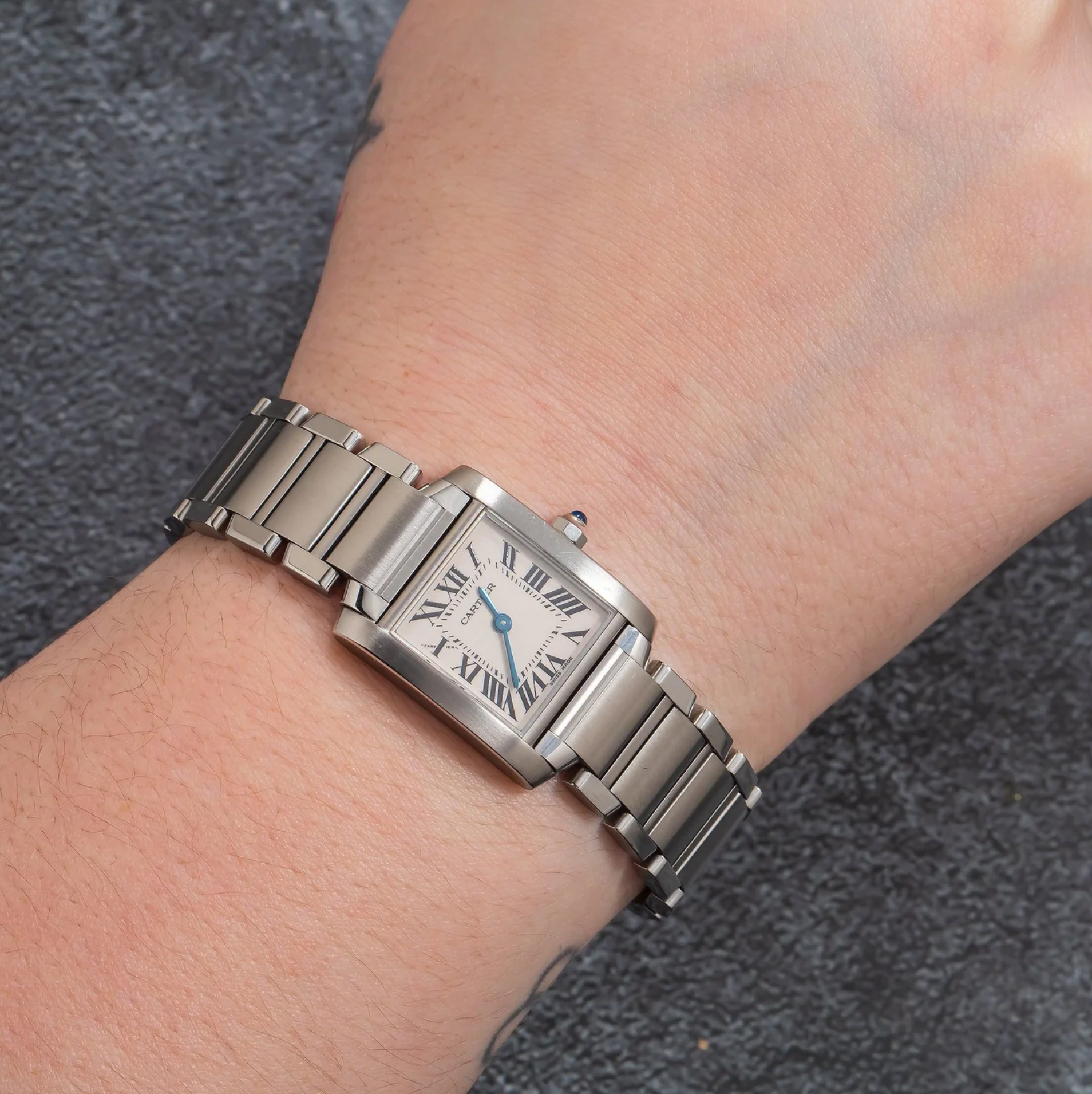 Cartier Tank Française – Small Model in Stainless Steel with White Dial Ref. W51008Q3