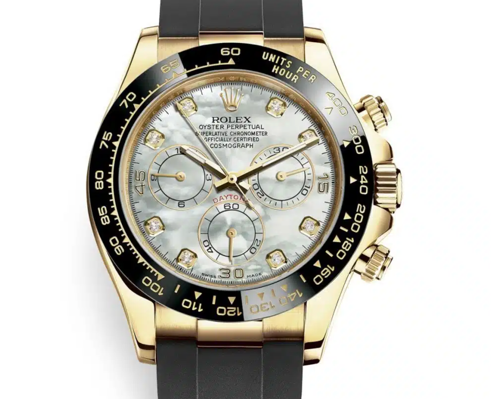 Rolex Cosmograph Daytona – 18k Yellow Gold with Mother-of-Pearl Dial and Oysterflex Bracelet Ref. 116518LN