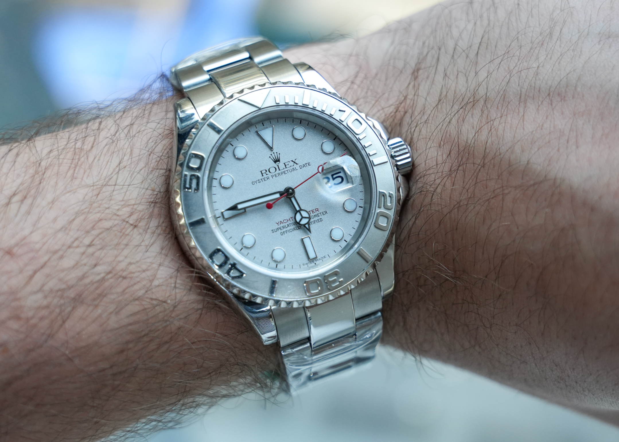 Rolex Yacht-Master 40mm – Platinum Bezel & Steel Case – Ref. 16622