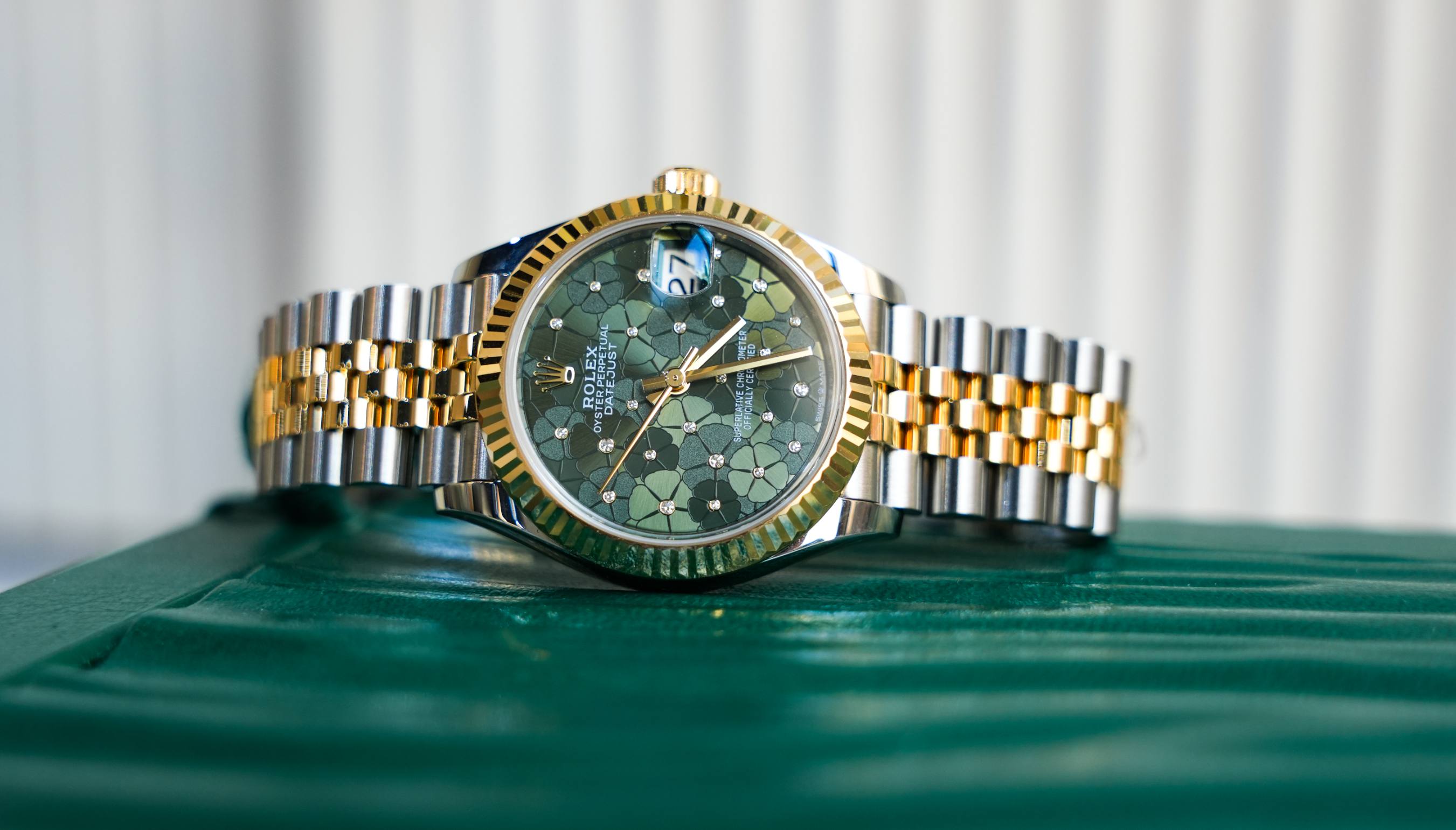 Rolex Datejust 31mm – Steel & 18K Yellow Gold – Green Floral Motif Dial – Jubilee Bracelet – Ref. 278273 (2020 to 2023)