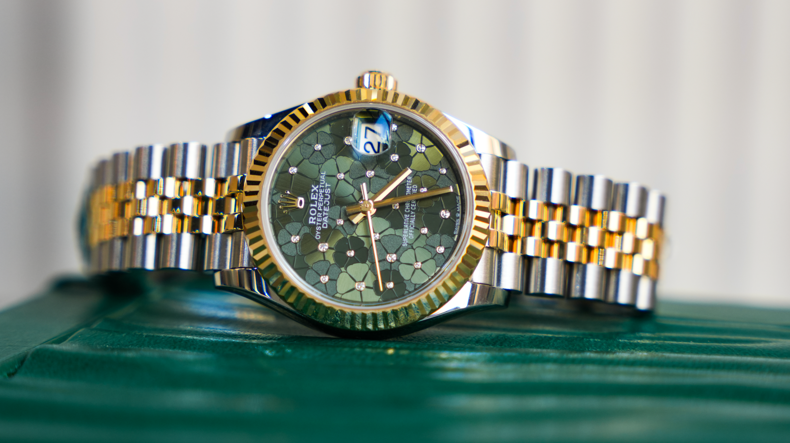 Rolex Datejust 31mm – Steel & 18K Yellow Gold – Green Floral Motif Dial – Jubilee Bracelet – Ref. 278273 (2020 to 2023)