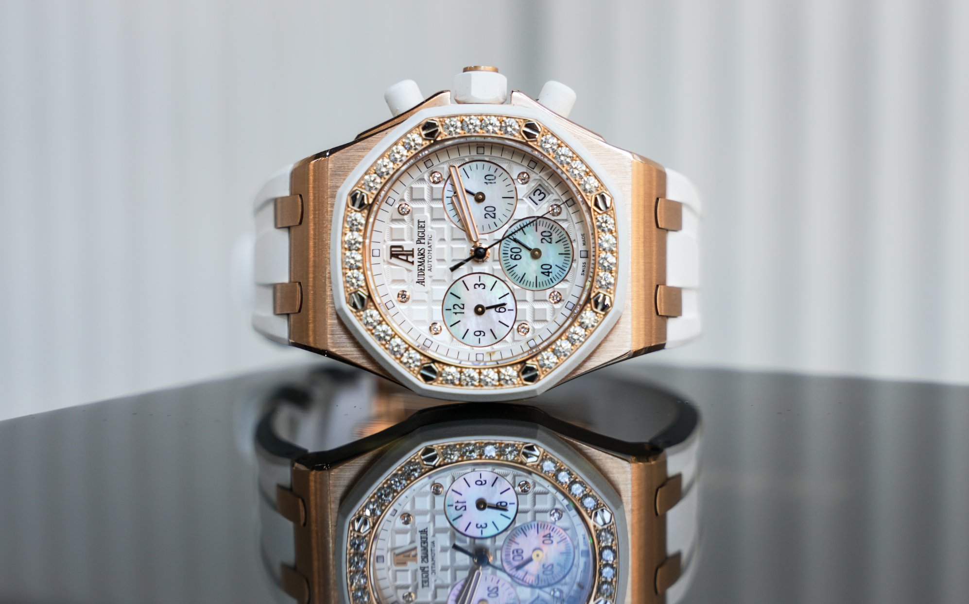 Audemars Piguet Royal Oak Offshore Lady Chronograph – Rose Gold & Diamond Bezel | Ref. 26048OK.ZZ.D010CA.01