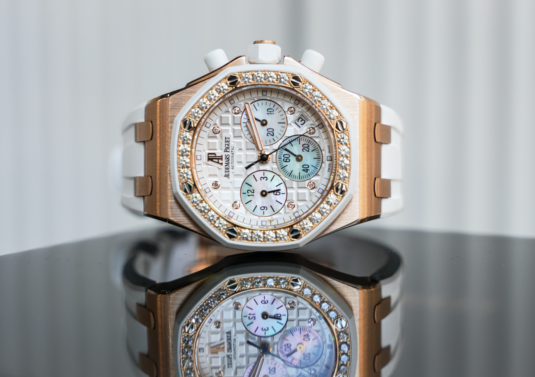 Audemars Piguet Royal Oak Offshore Lady Chronograph – Rose Gold & Diamond Bezel | Ref. 26048OK.ZZ.D010CA.01