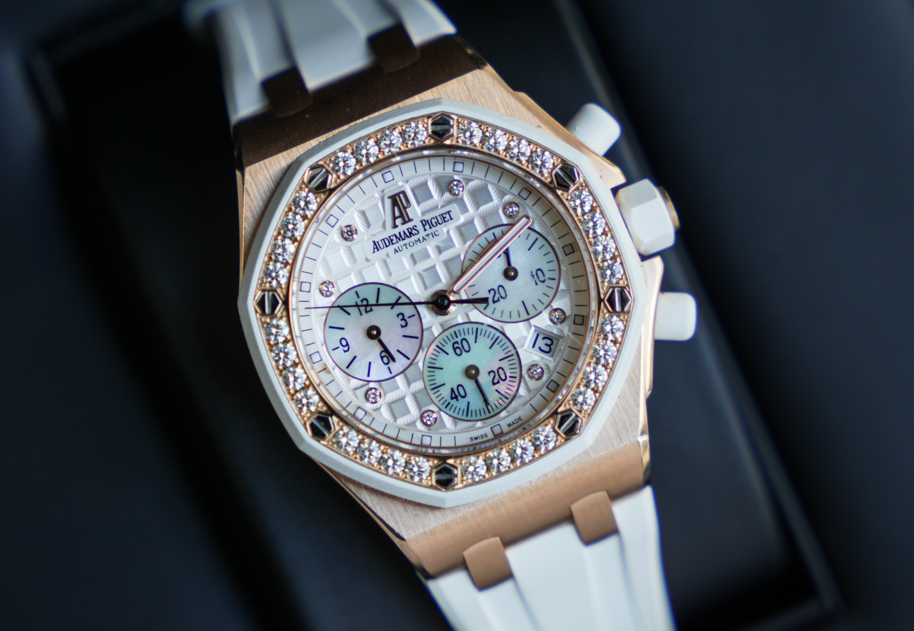 Audemars Piguet Royal Oak Offshore Lady Chronograph – Rose Gold & Diamond Bezel | Ref. 26048OK.ZZ.D010CA.01