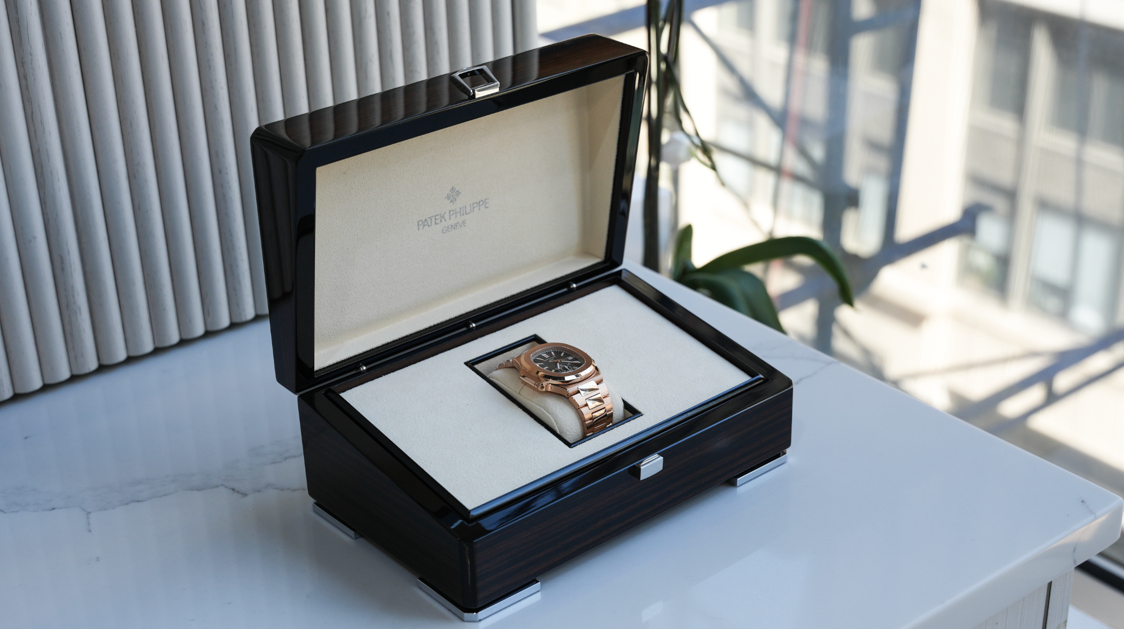 Patek Philippe Nautilus Chronograph 5980/1R-001 – 40.5mm Rose Gold with Black Dial