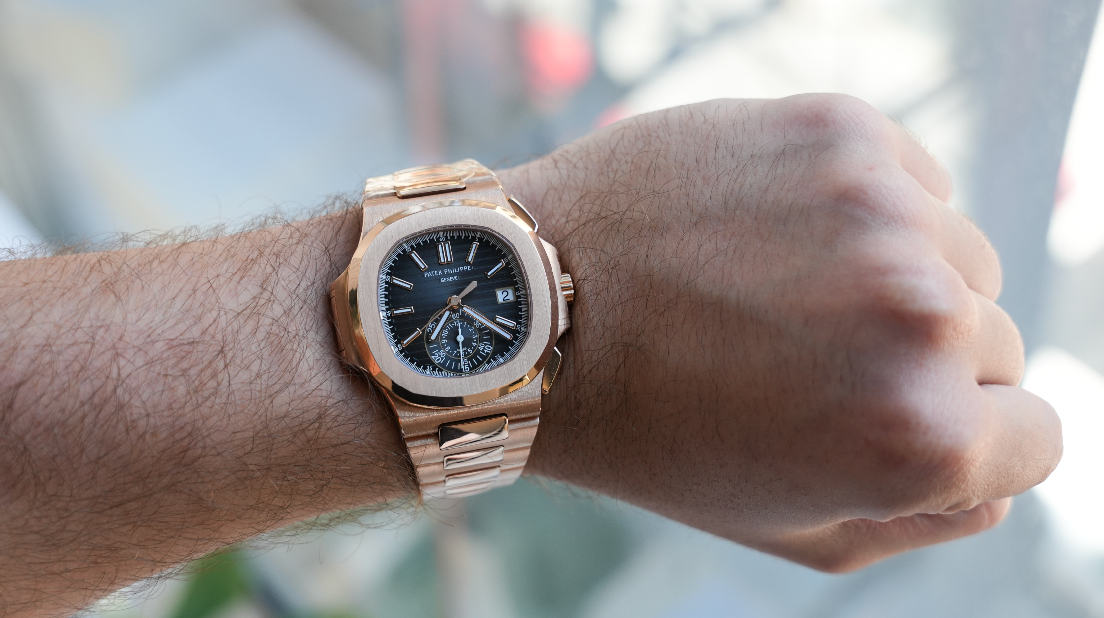 Patek Philippe Nautilus Chronograph 5980/1R-001 – 40.5mm Rose Gold with Black Dial
