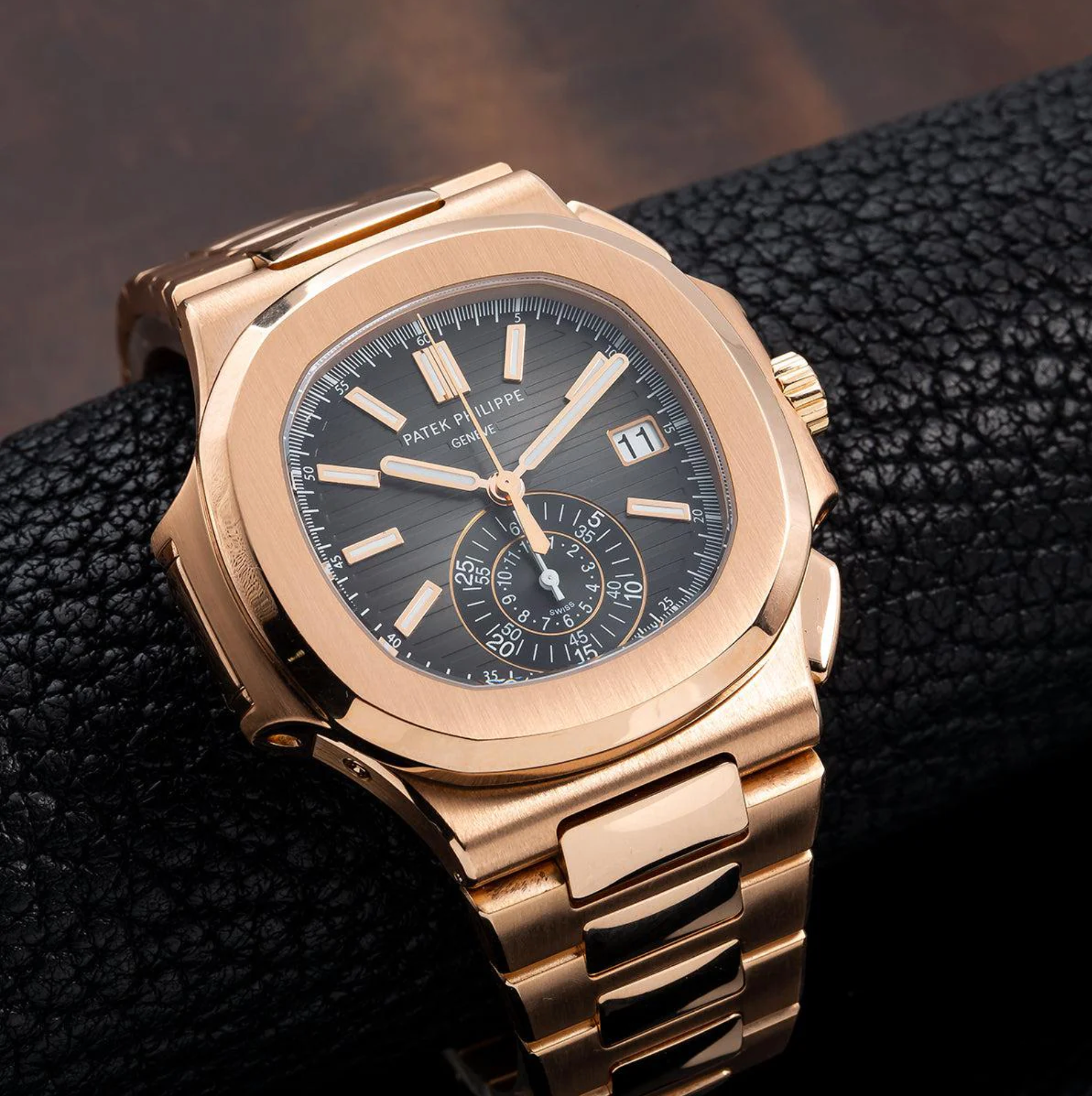 Patek Philippe Nautilus Chronograph 5980/1R-001 – 40.5mm Rose Gold with Black Dial