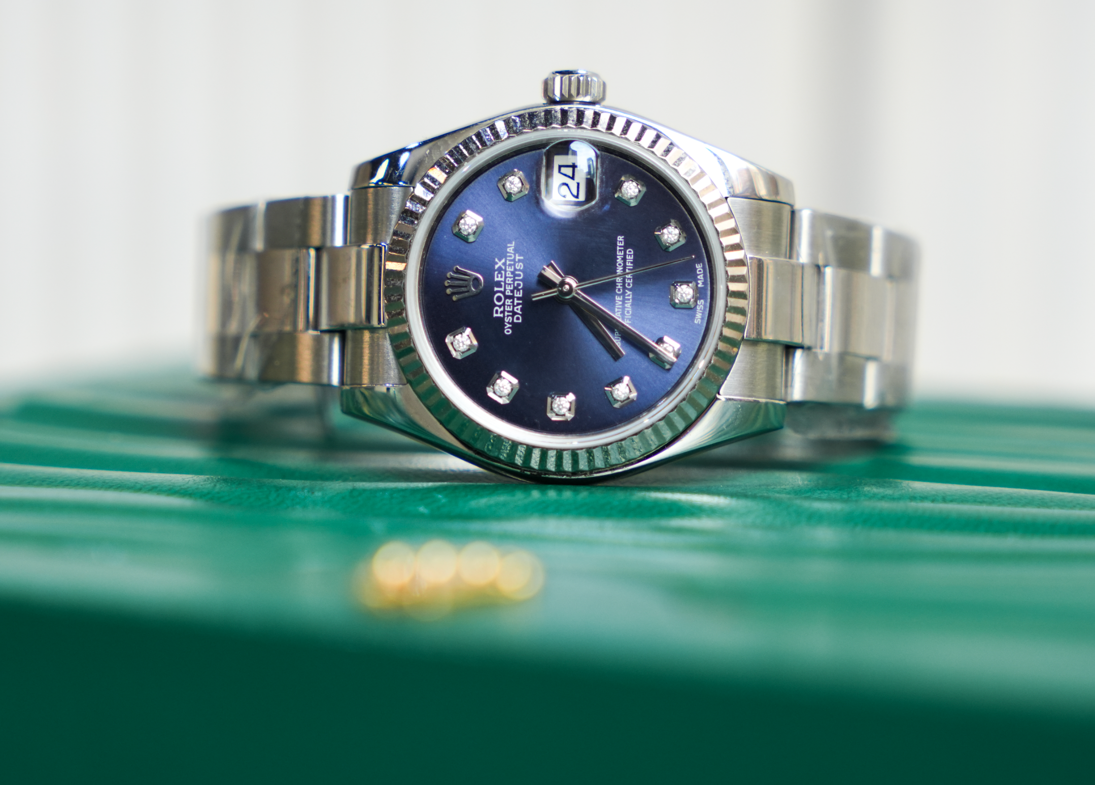 Rolex Datejust 31 – Blue Diamond Dial with White Gold Fluted Bezel | Ref. 178274