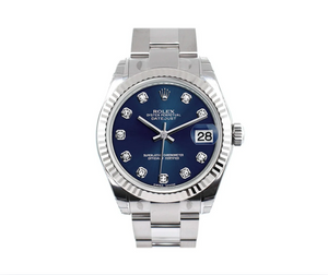 Rolex Datejust 31 – Blue Diamond Dial with White Gold Fluted Bezel | Ref. 178274