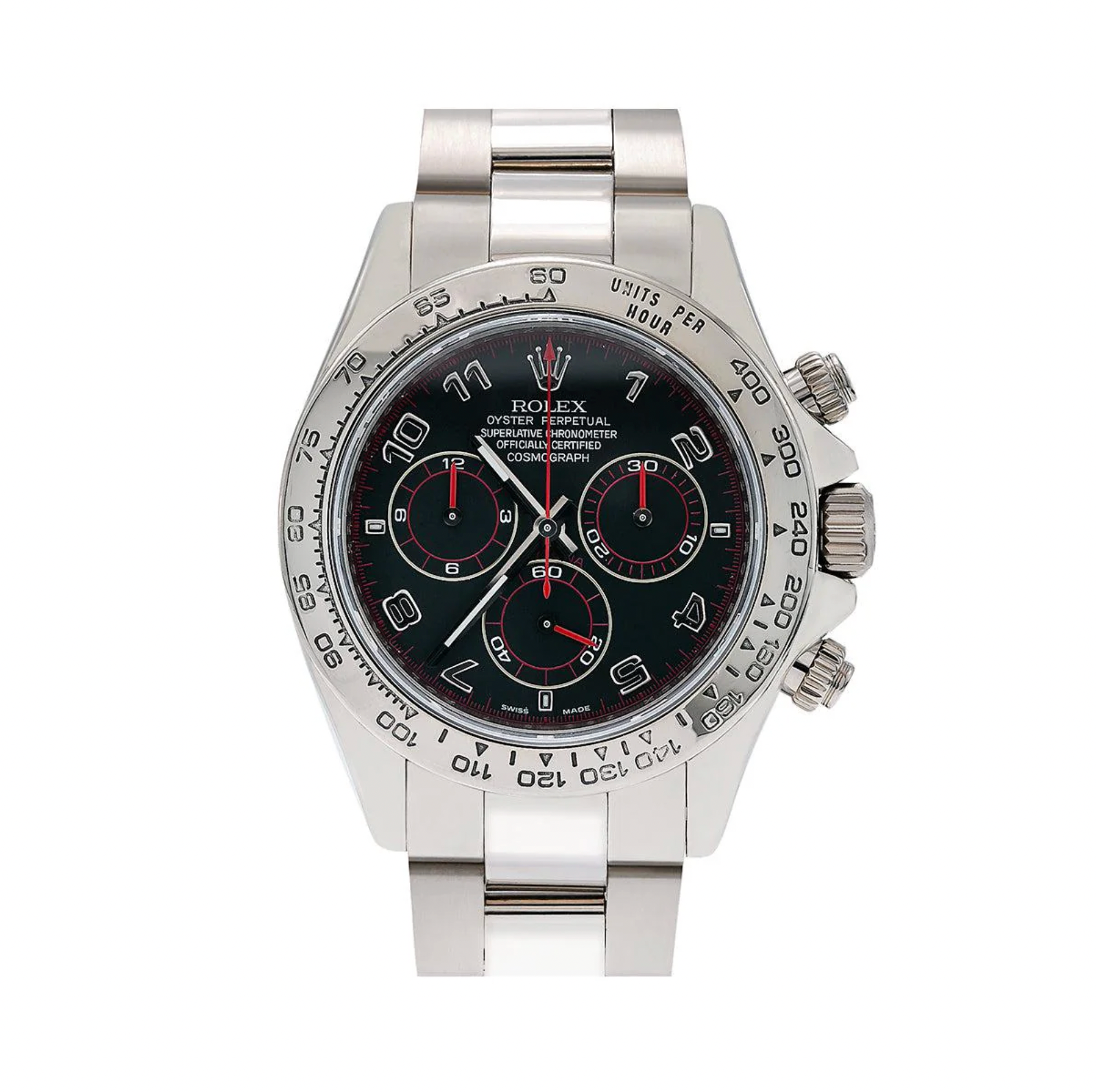 Rolex Cosmograph Daytona 40MM 116509 Black Arabic Dial 18K White Gold Bezel Stainless Steel Oyster Bracelet