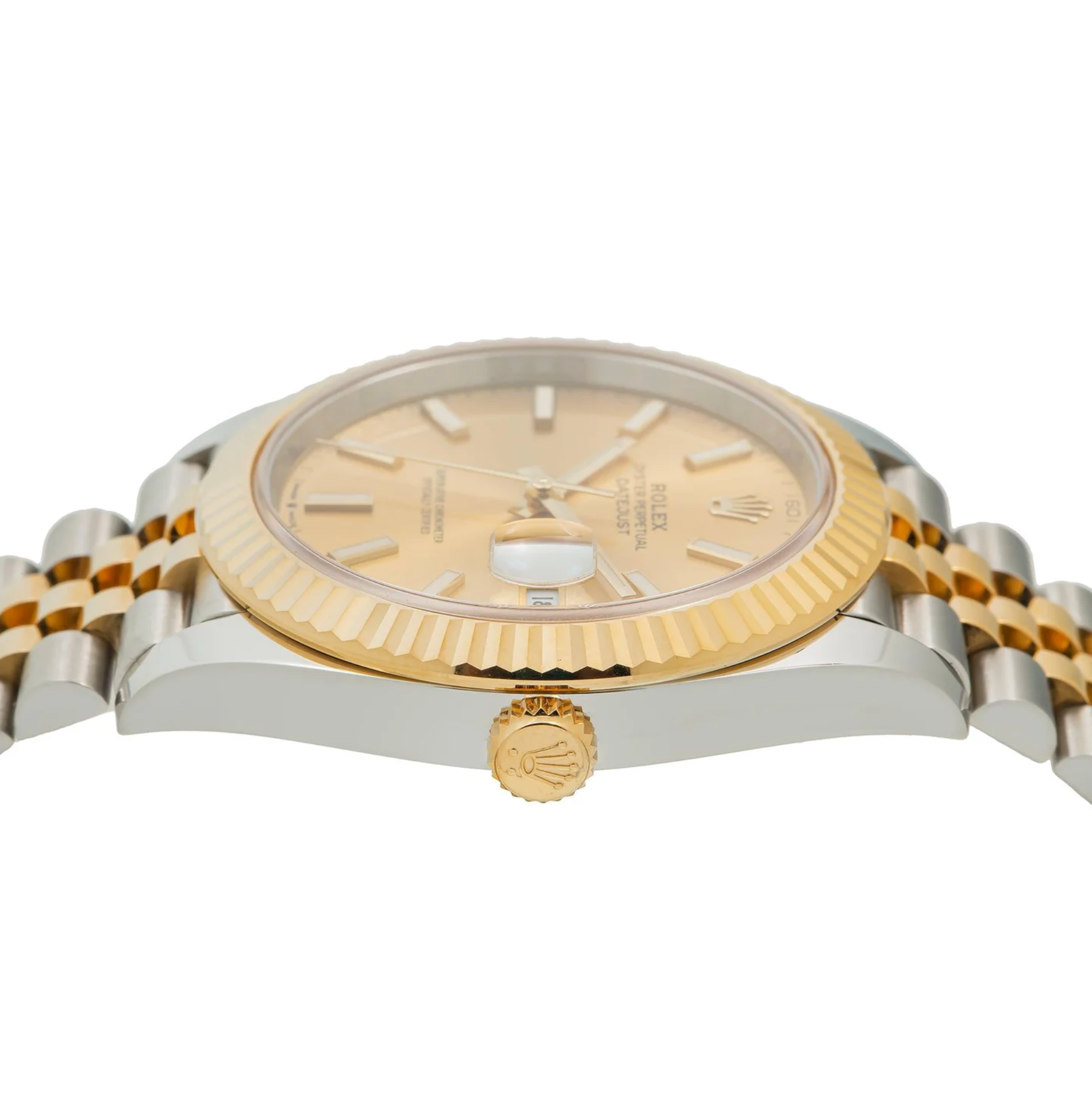 Rolex Datejust 41mm Champagne Dial 18K Yellow Gold Fluted Bezel – Ref. 126333
