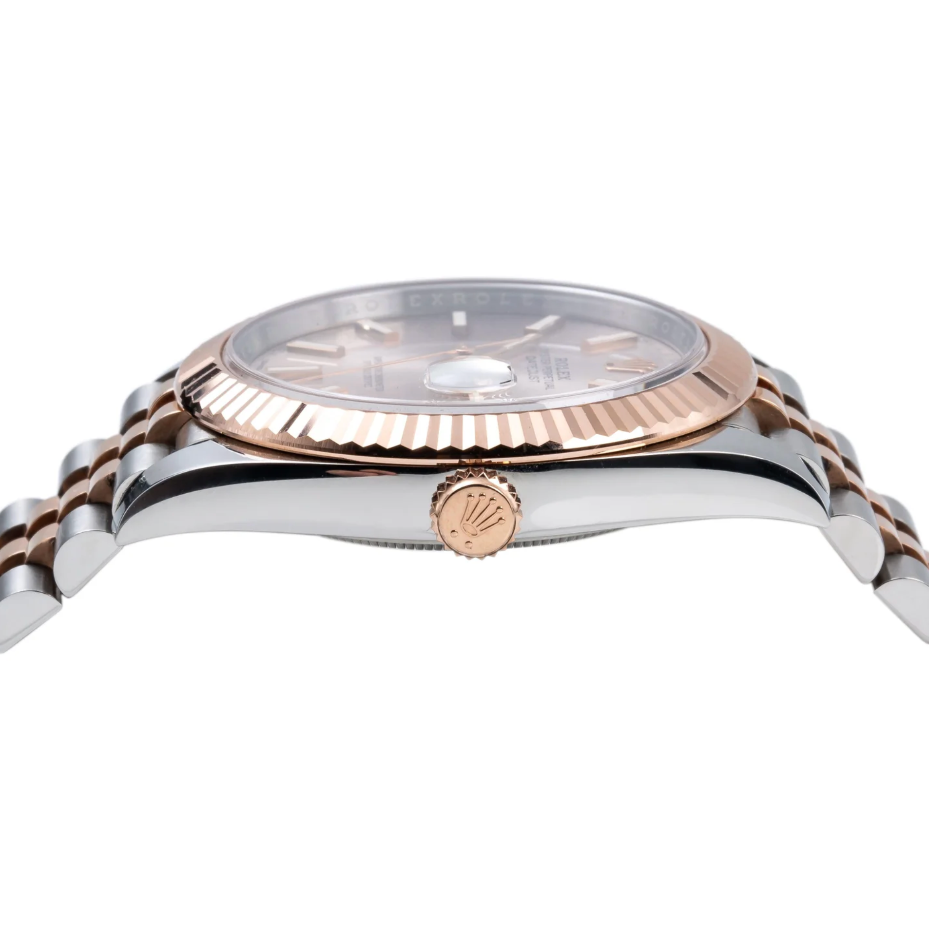 Rolex Datejust 41mm Sundust Dial 18K Everose Gold Fluted Bezel – Ref. 126331