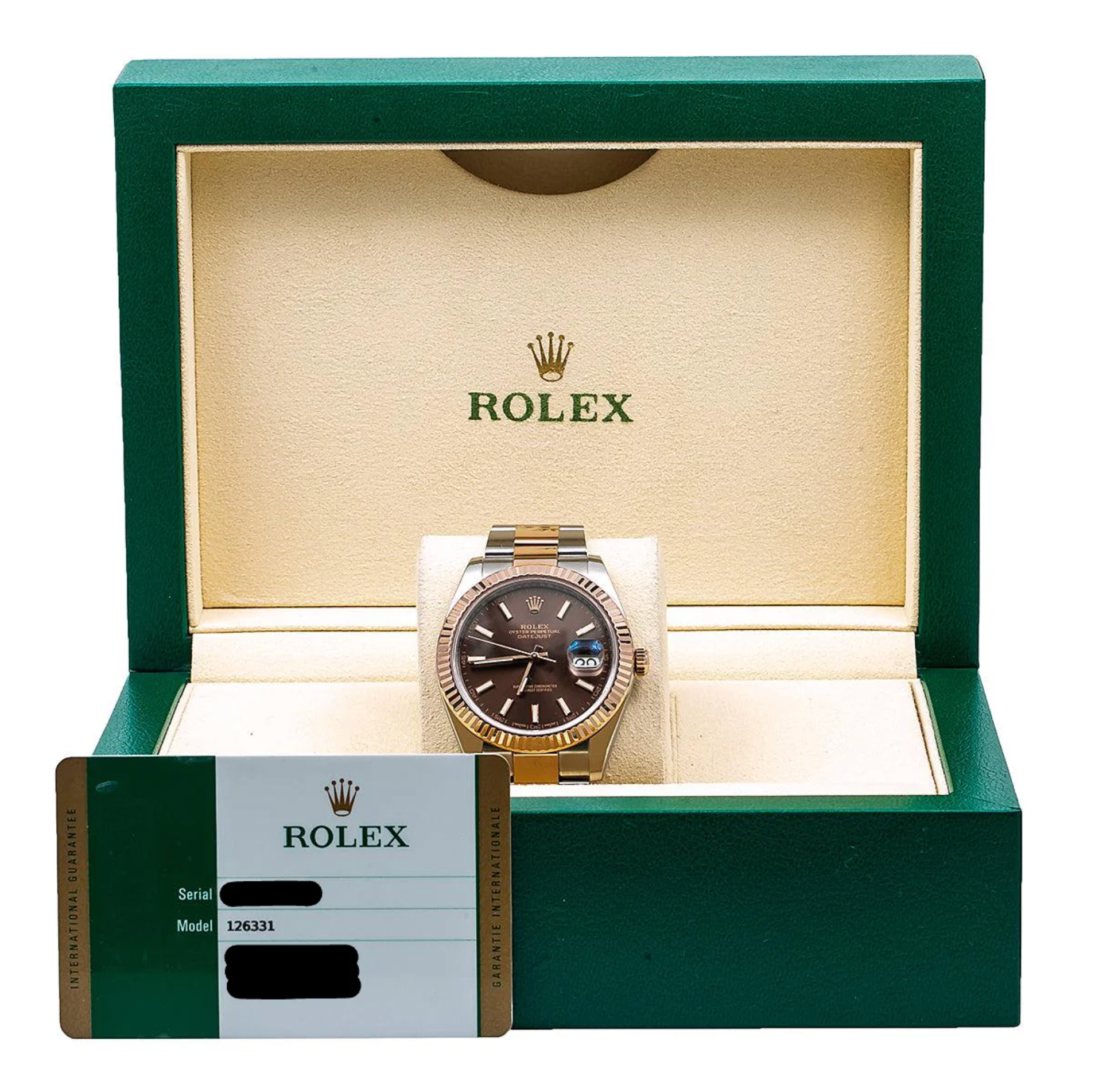 Rolex Datejust 41mm Chocolate Dial 18K Everose Gold Fluted Bezel – Ref. 126331