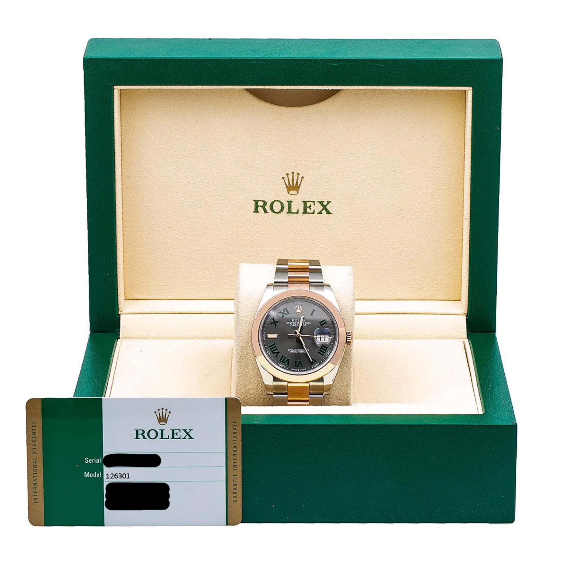 Rolex Datejust 41mm Slate Gray Roman Dial 18K Everose Gold Smooth Bezel – Ref. 126301