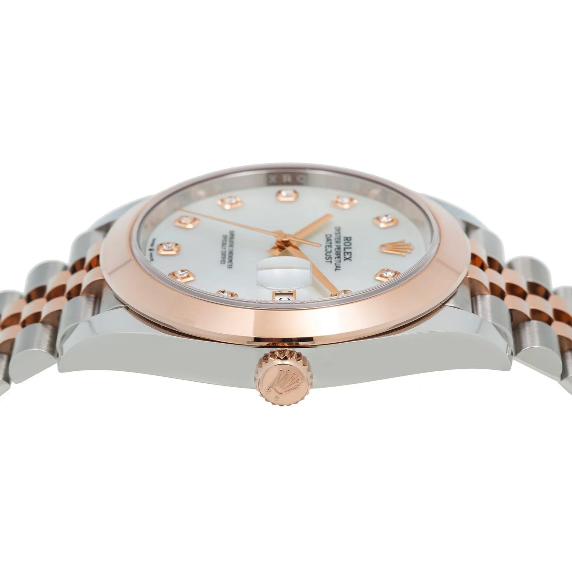 Rolex Datejust 41mm Mother-of-Pearl Diamond Dial 18K Everose Gold Smooth Bezel – Ref. 126301