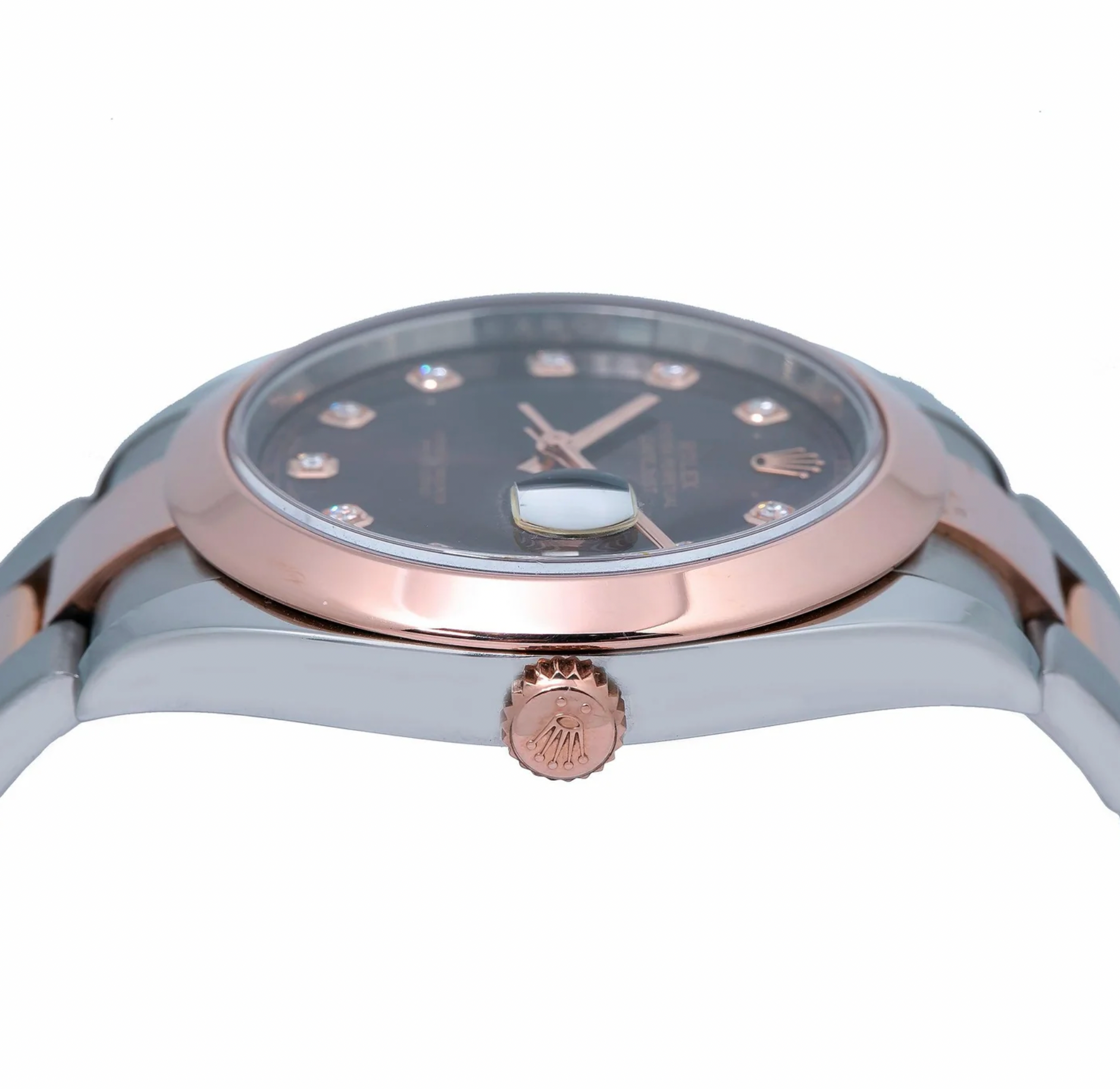 Rolex Datejust 41mm Chocolate Diamond Dial 18K Everose Gold Smooth Bezel – Ref. 126301