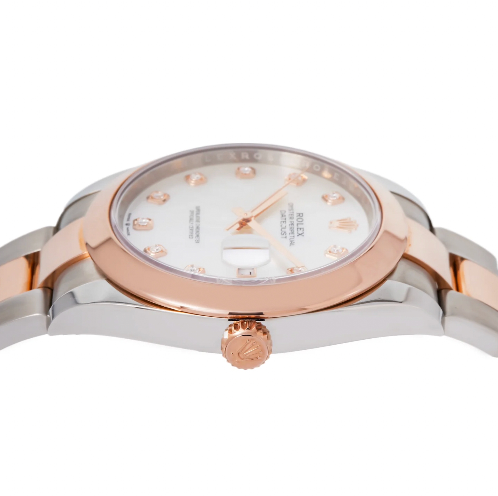 Rolex Datejust 41mm Mother-of-Pearl Diamond Dial 18K Everose Gold Smooth Bezel – Ref. 126301