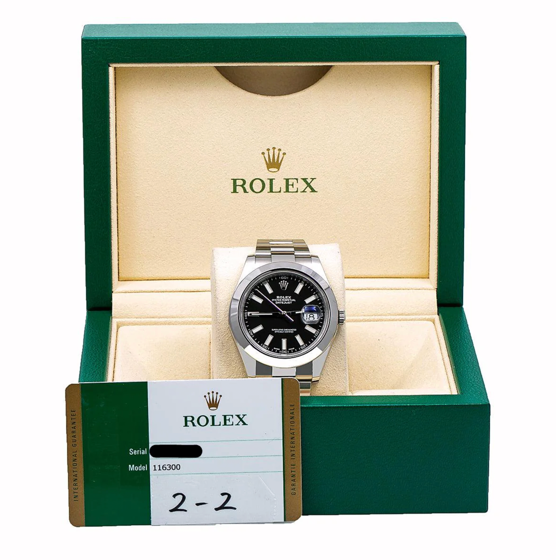Rolex Datejust 41mm Black Dial Smooth Bezel Stainless Steel – Ref. 116300