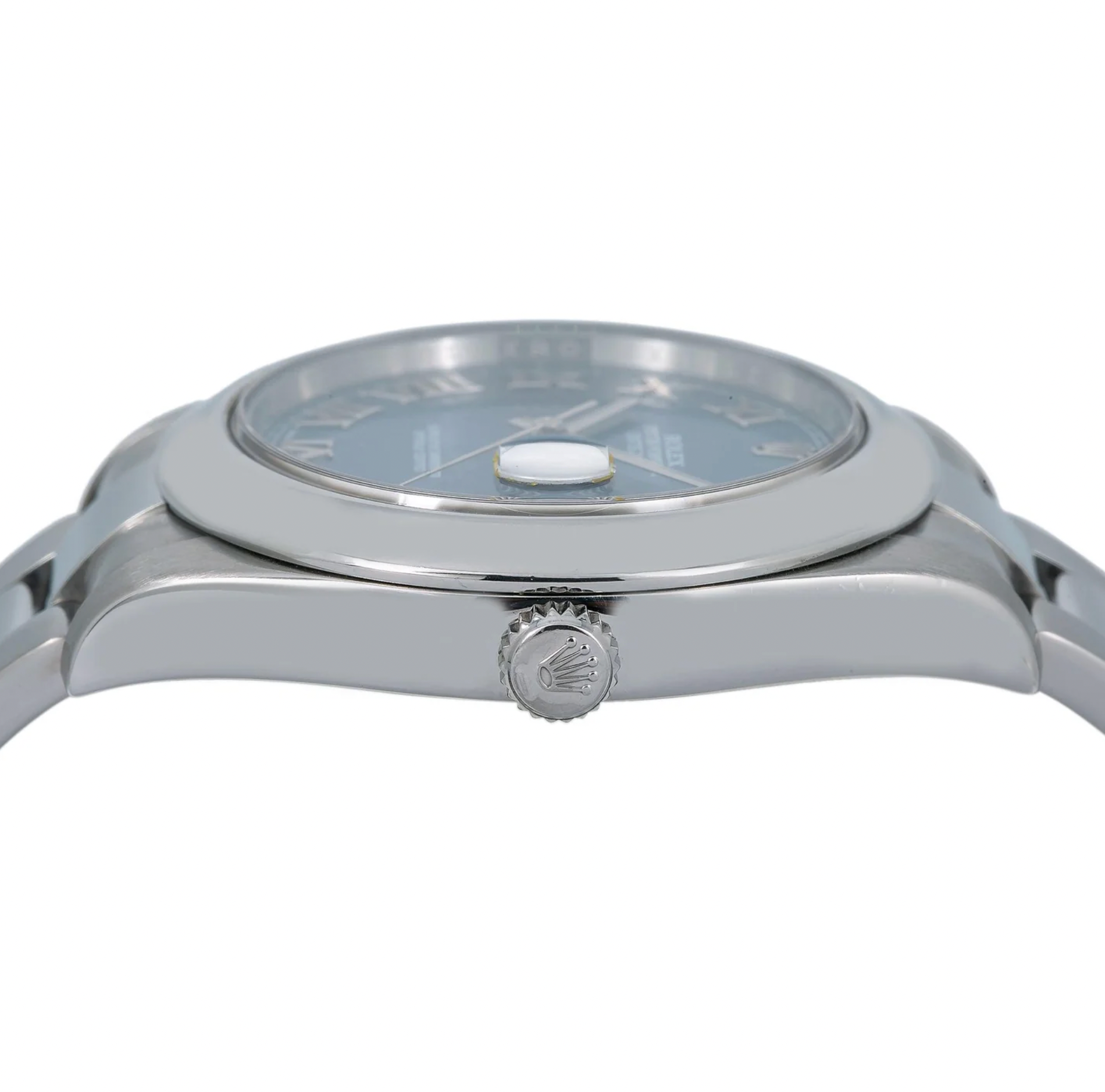 Rolex Datejust 41mm Blue Roman Dial Smooth Bezel Stainless Steel – Ref. 116300