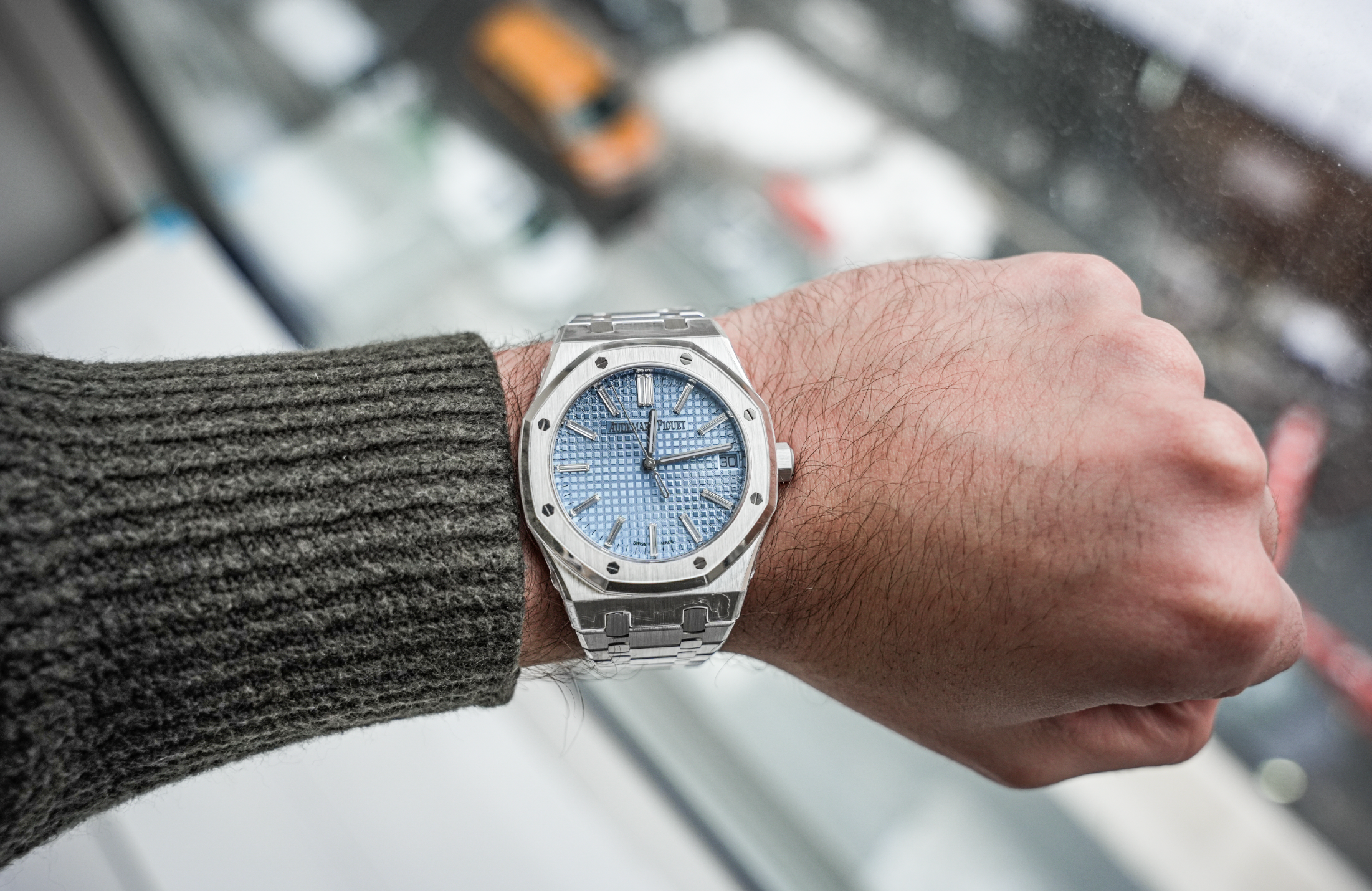 Audemars Piguet Royal Oak Selfwinding 41mm White Gold Light Blue Dial Ref. 15510BC
