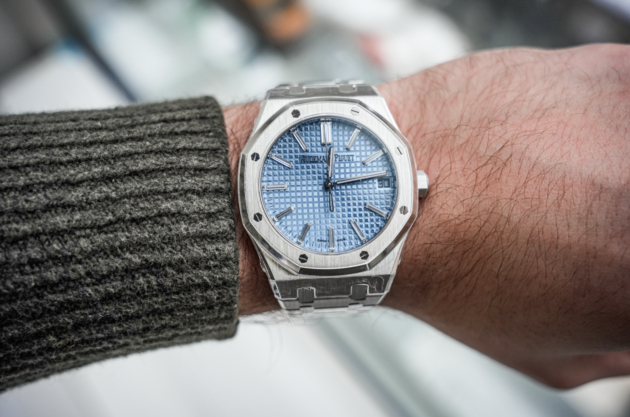 Audemars Piguet Royal Oak Selfwinding 41mm White Gold Light Blue Dial Ref. 15510BC