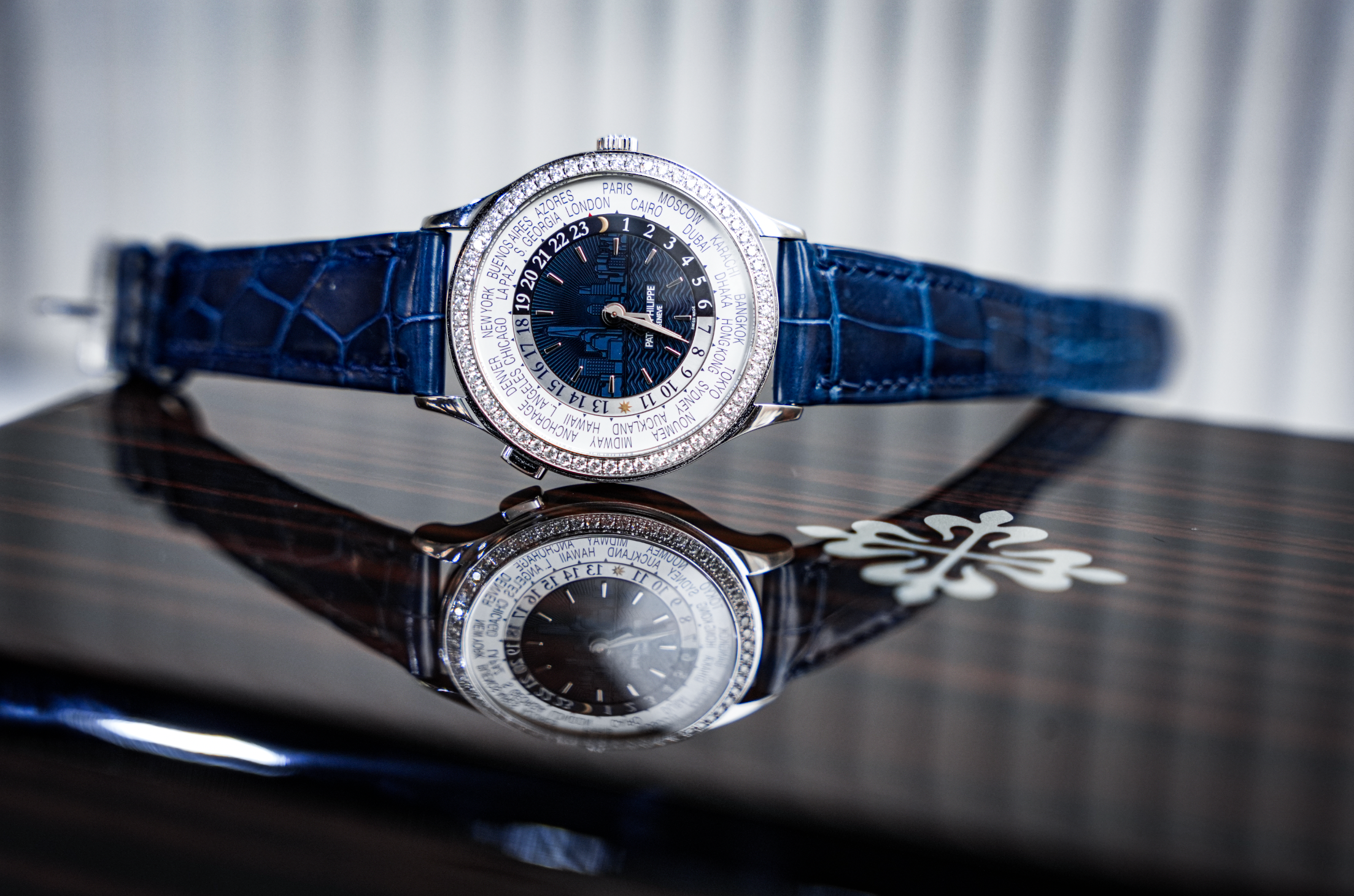 Patek Philippe Complications Limited New York Edition 36mm White Gold Diamond Bezel 7130G-015