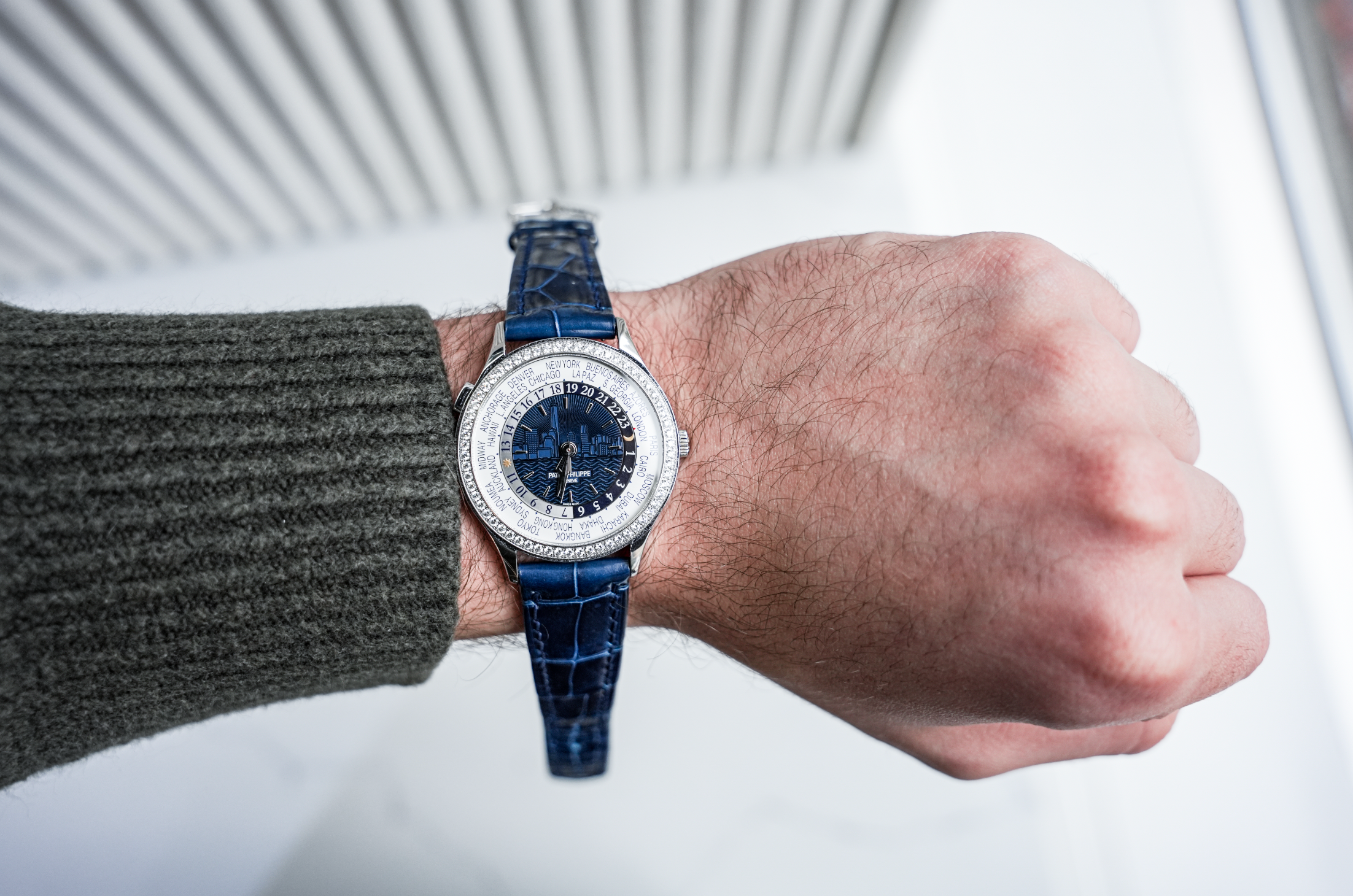 Patek Philippe Complications Limited New York Edition 36mm White Gold Diamond Bezel 7130G-015