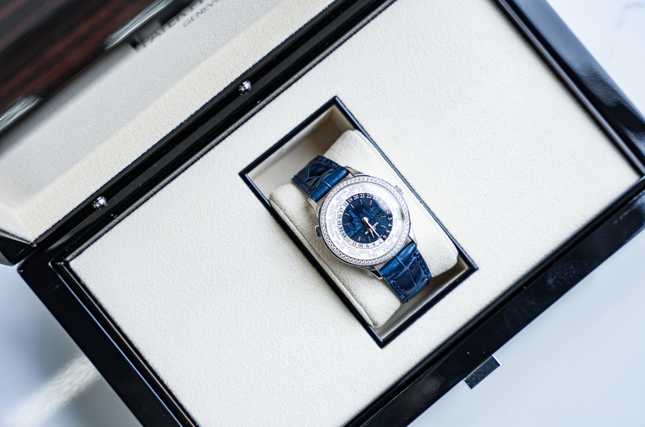 Patek Philippe Complications Limited New York Edition 36mm White Gold Diamond Bezel 7130G-015