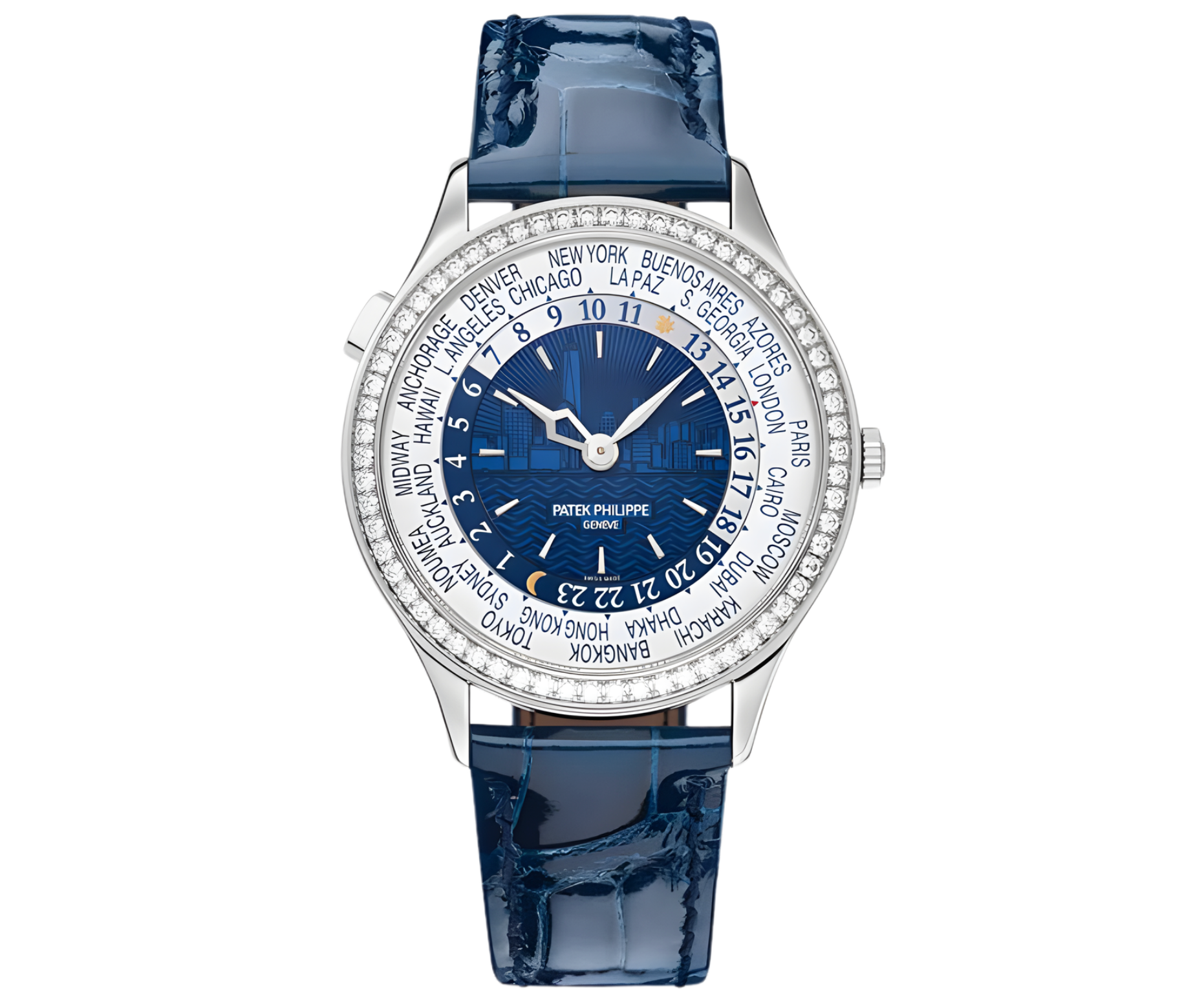 Patek Philippe Complications Limited New York Edition 36mm White Gold Diamond Bezel 7130G-015